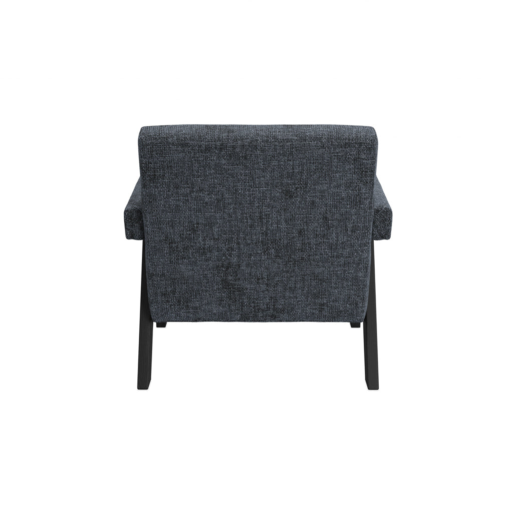 Abel Coal Tweed & Black Wood Armchair
