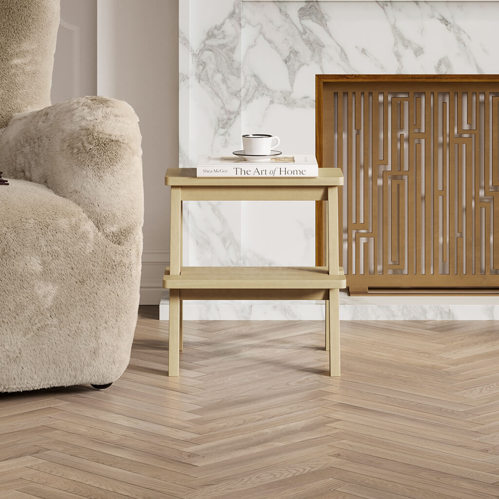 Addie Natural Pine Wood Stool Side Table