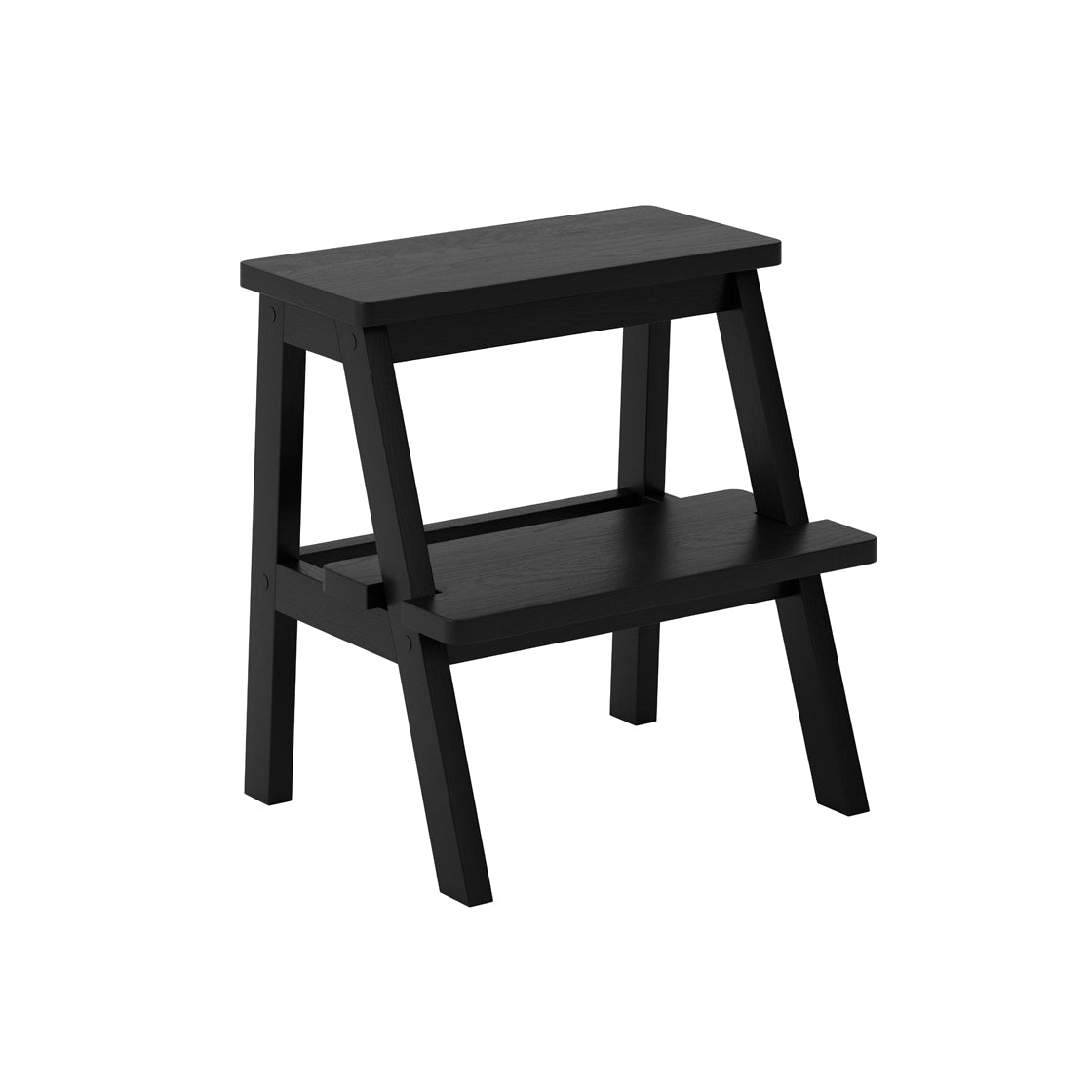 Addie Black Pine Wood Stool Side Table