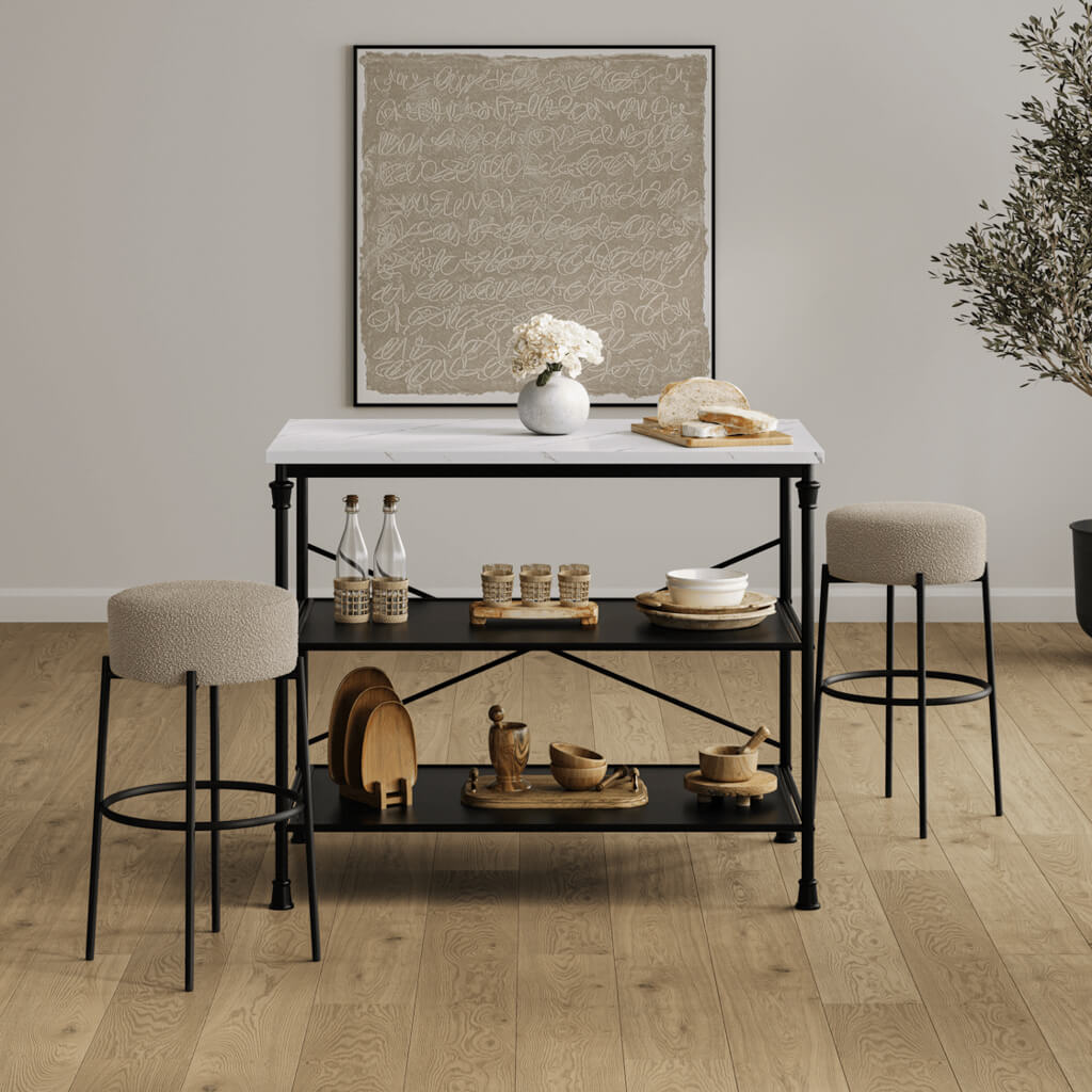 Anais Buff Taupe Boucle Counter Stool