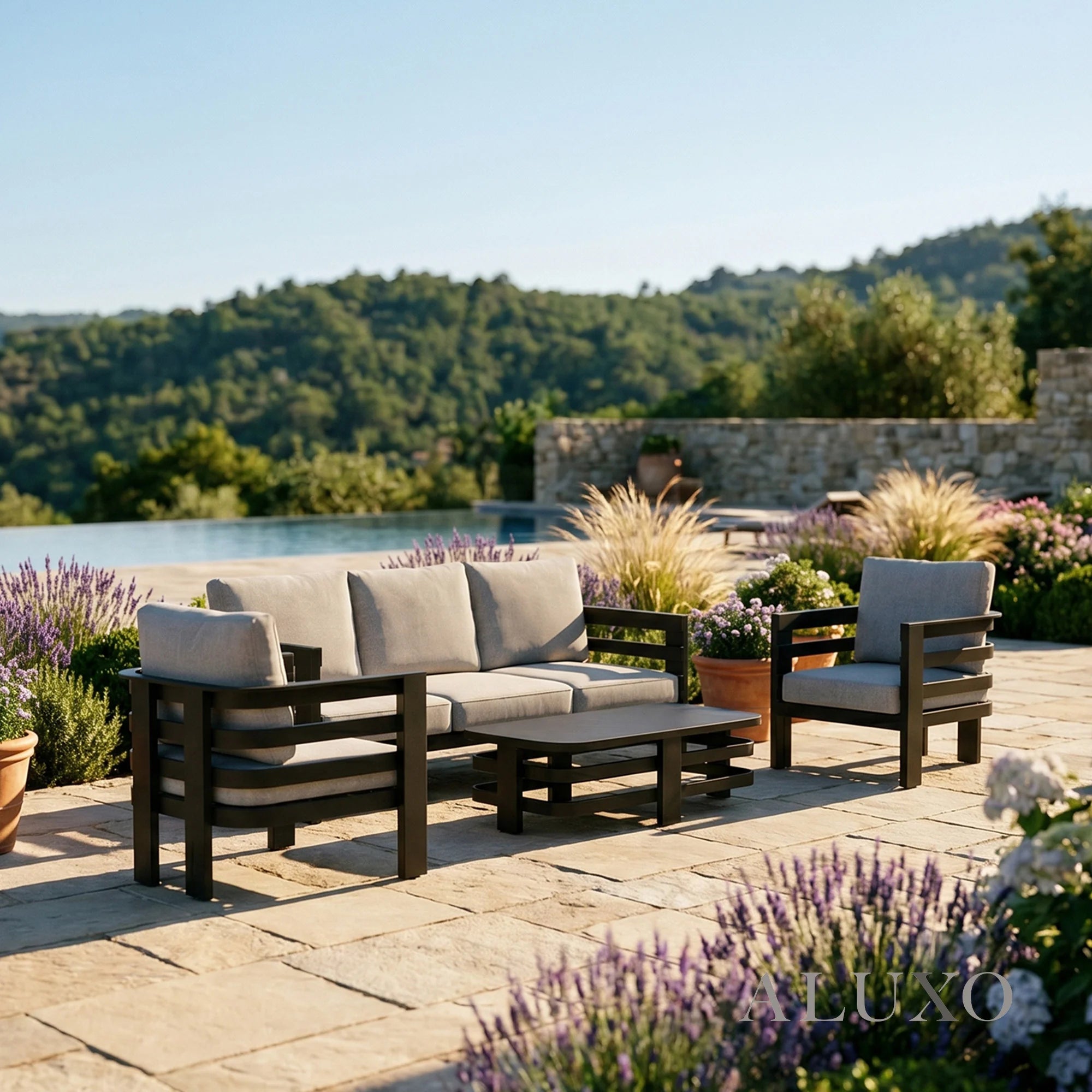 Andros Outdoor Lounge Set - Onyx - 5 Seater