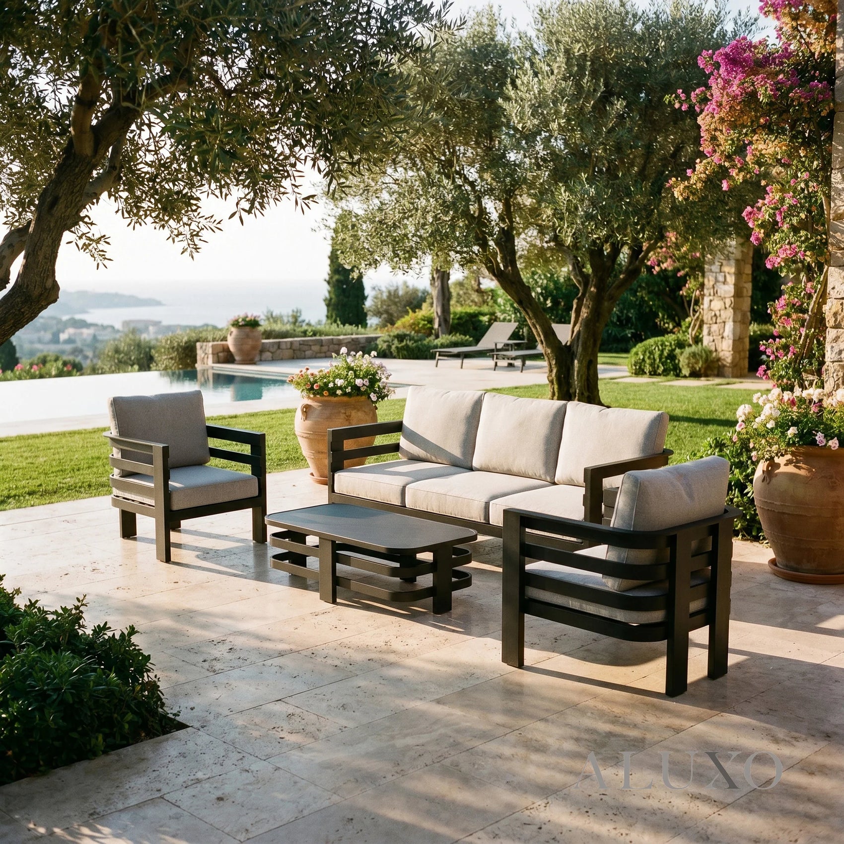Andros Outdoor Lounge Set - Onyx - 5 Seater