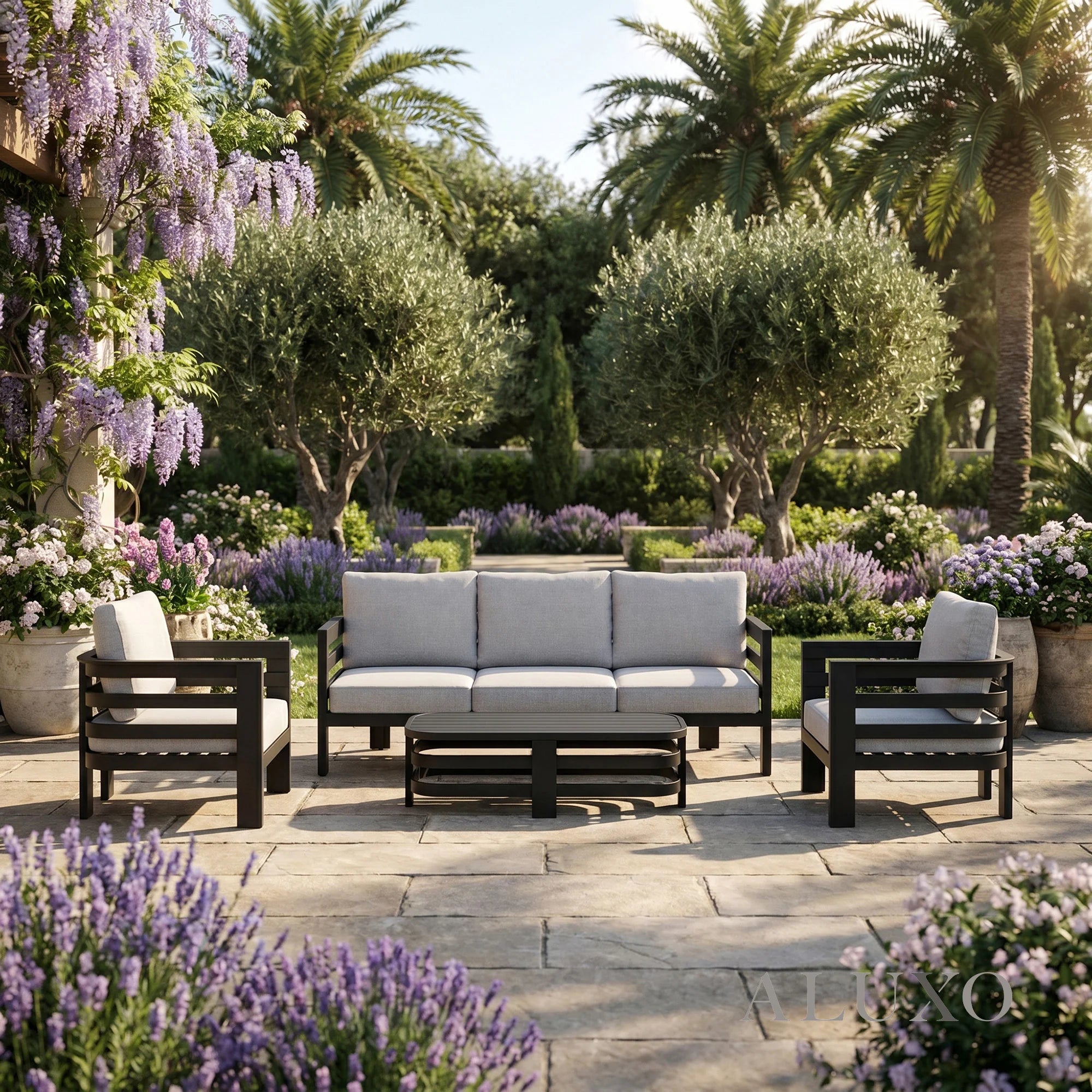 Andros Outdoor Lounge Set - Onyx - 5 Seater