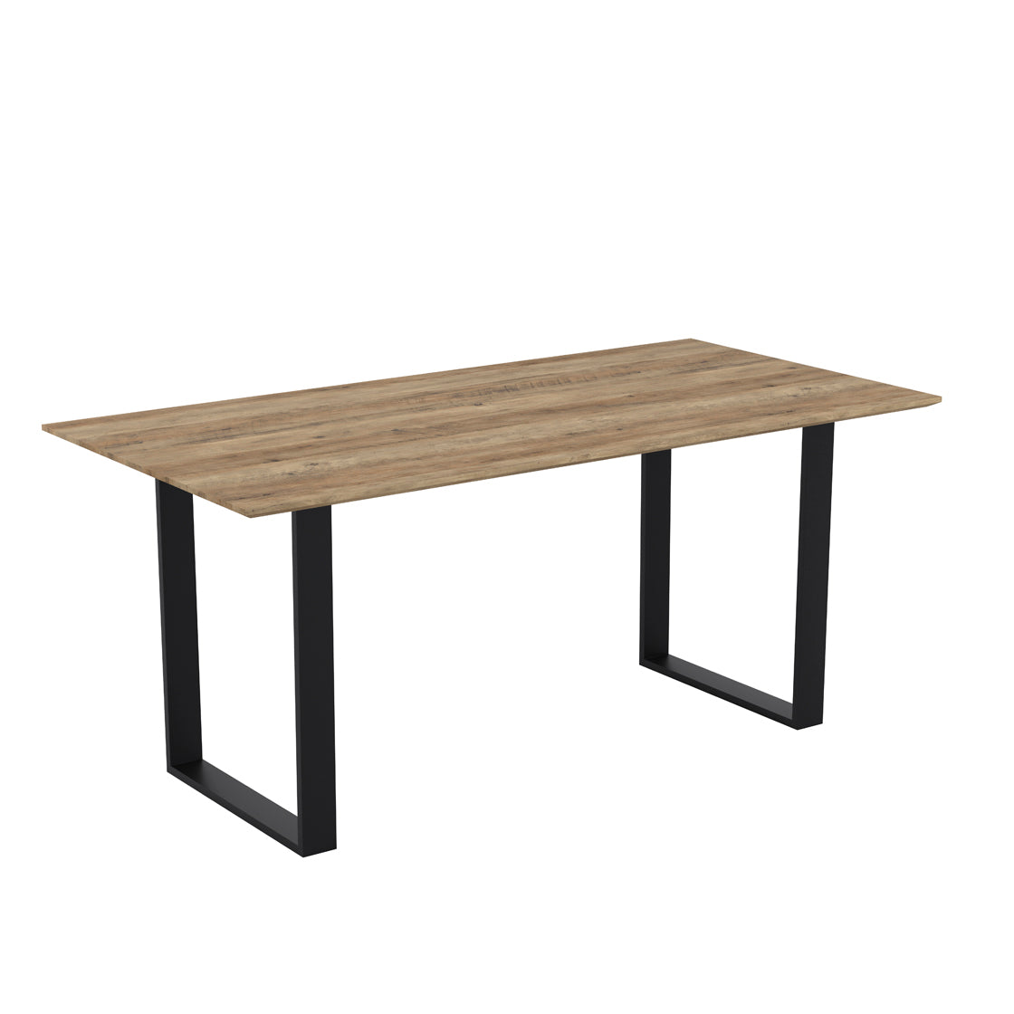 Antibes Russet Natural Wood & Black Dining Table | 6 Seater