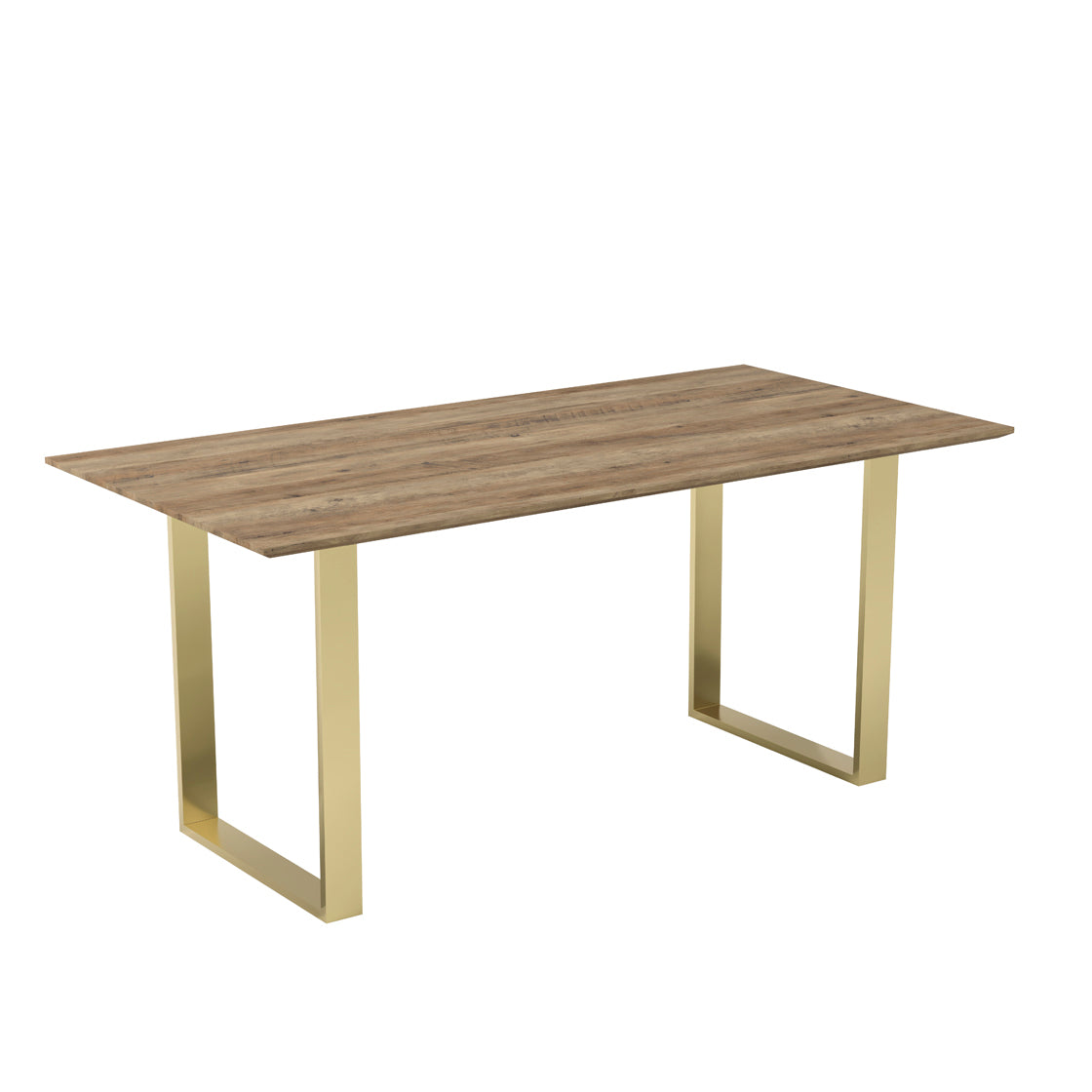 Antibes Russet Natural Wood & Gold Dining Table | 6 Seater