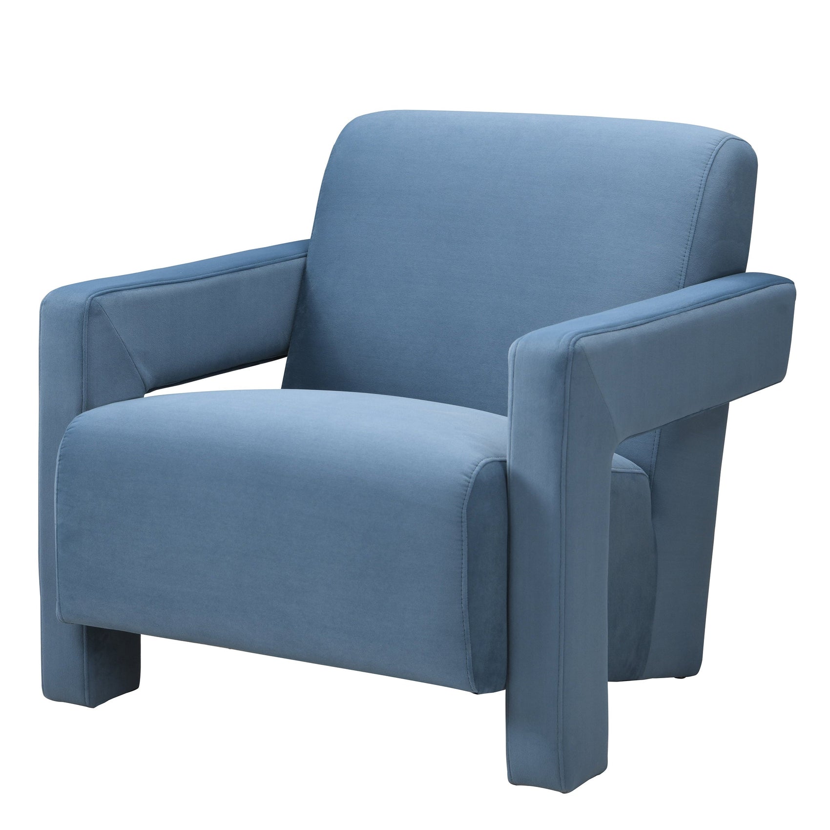 Apex Angular Blue Velvet Armchair