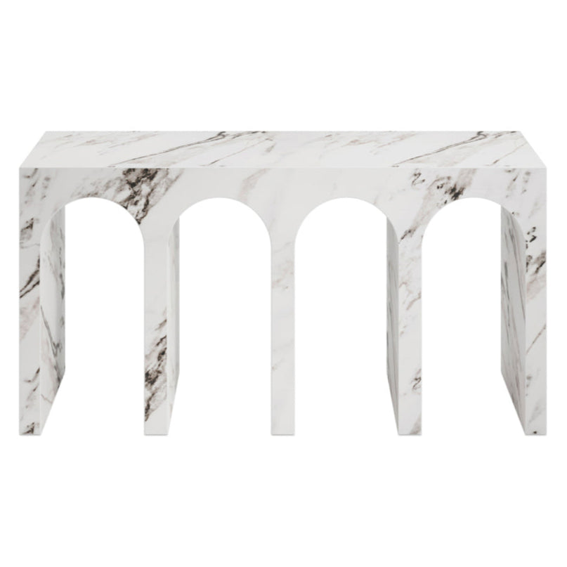 Archie Calacatta White Marble Console Table