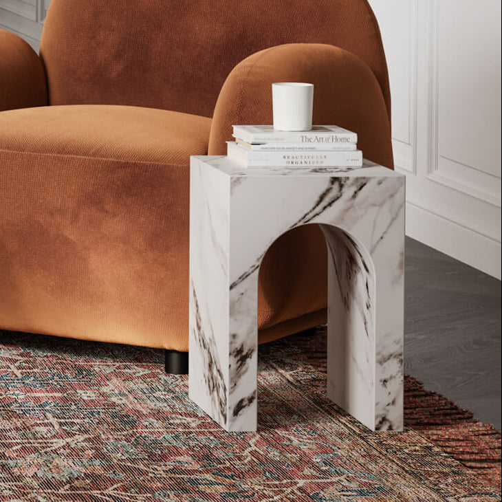 Archie Calacatta White Marble Side Table | Small