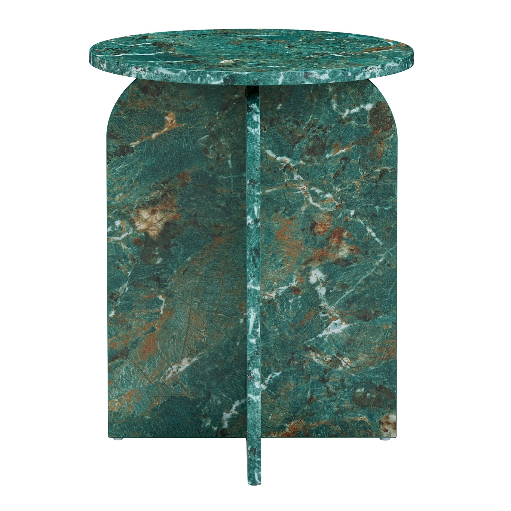 Arco Green Marble Effect Round Side Table