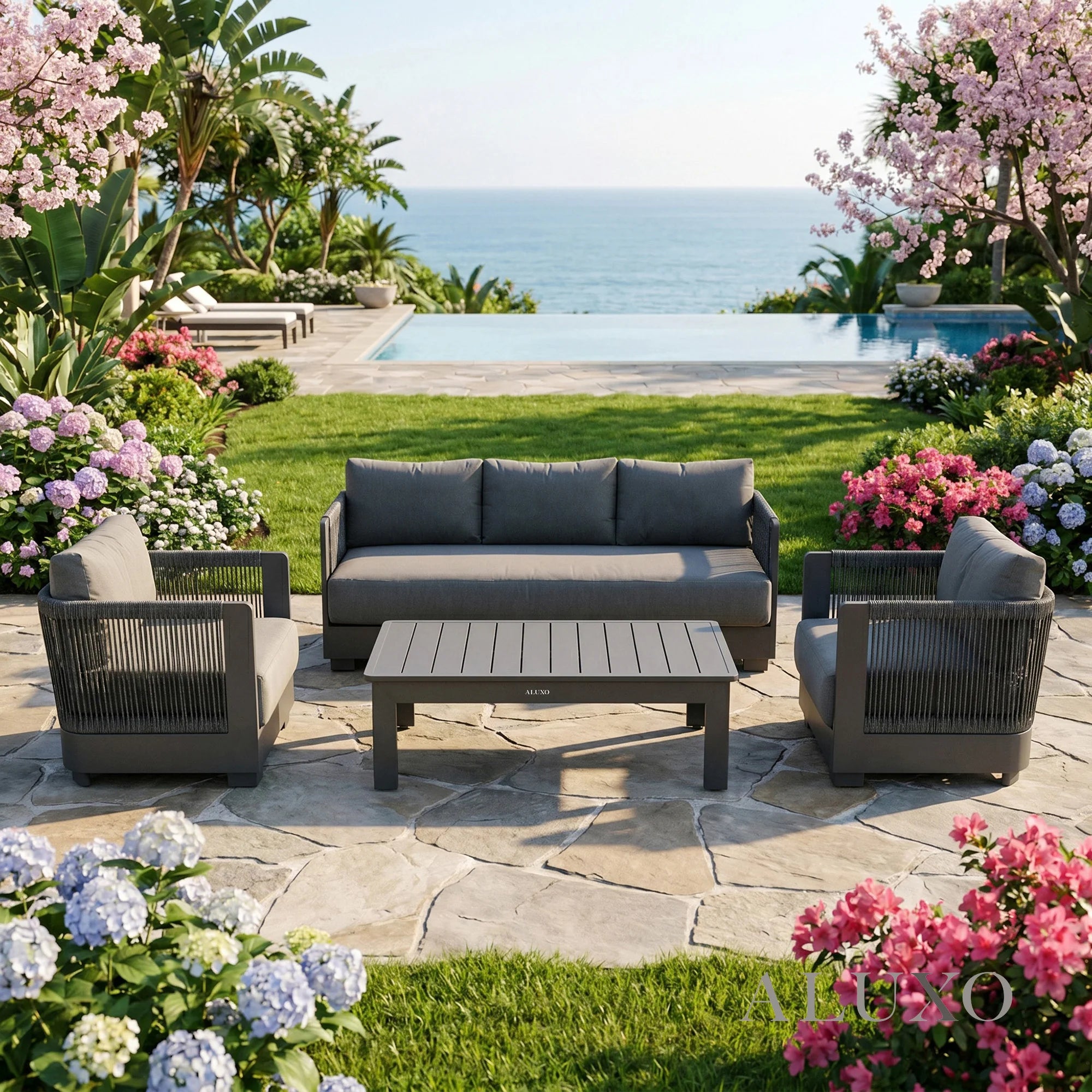 Ares Outdoor Lounge Set - Onyx - 5 Seater