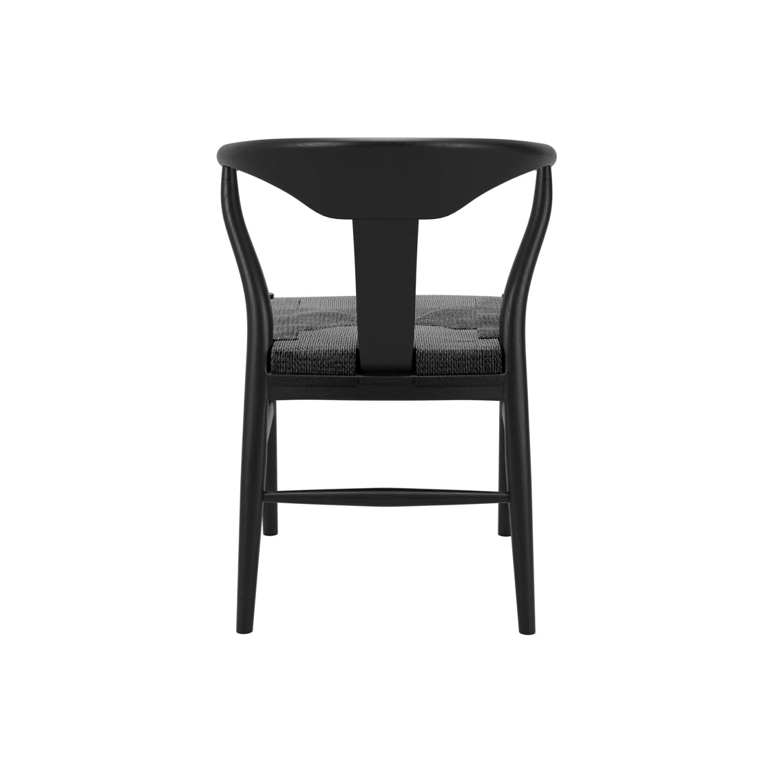 Set of 2 Aries Black Wood Curved Dining Chairs