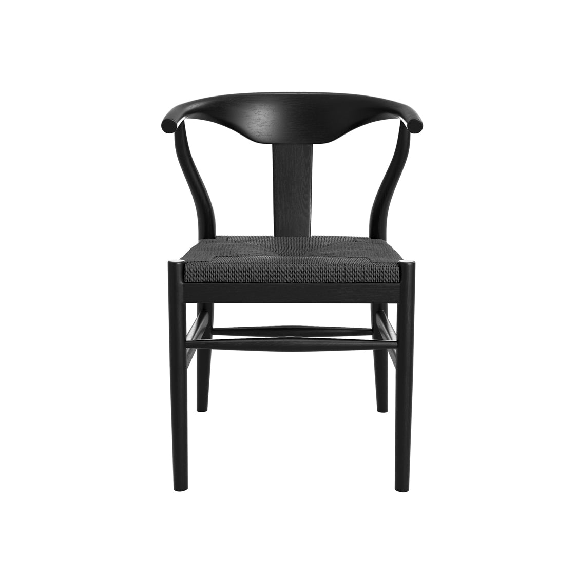 Set of 2 Aries Black Wood Curved Dining Chairs