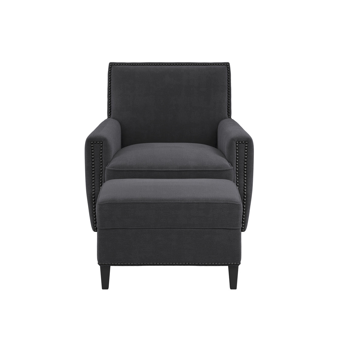 Atticus Anthracite Black Fabric Accent Armchair
