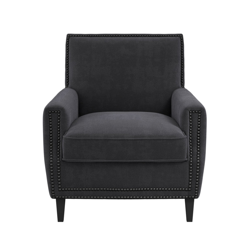 Atticus Anthracite Black Fabric Accent Armchair