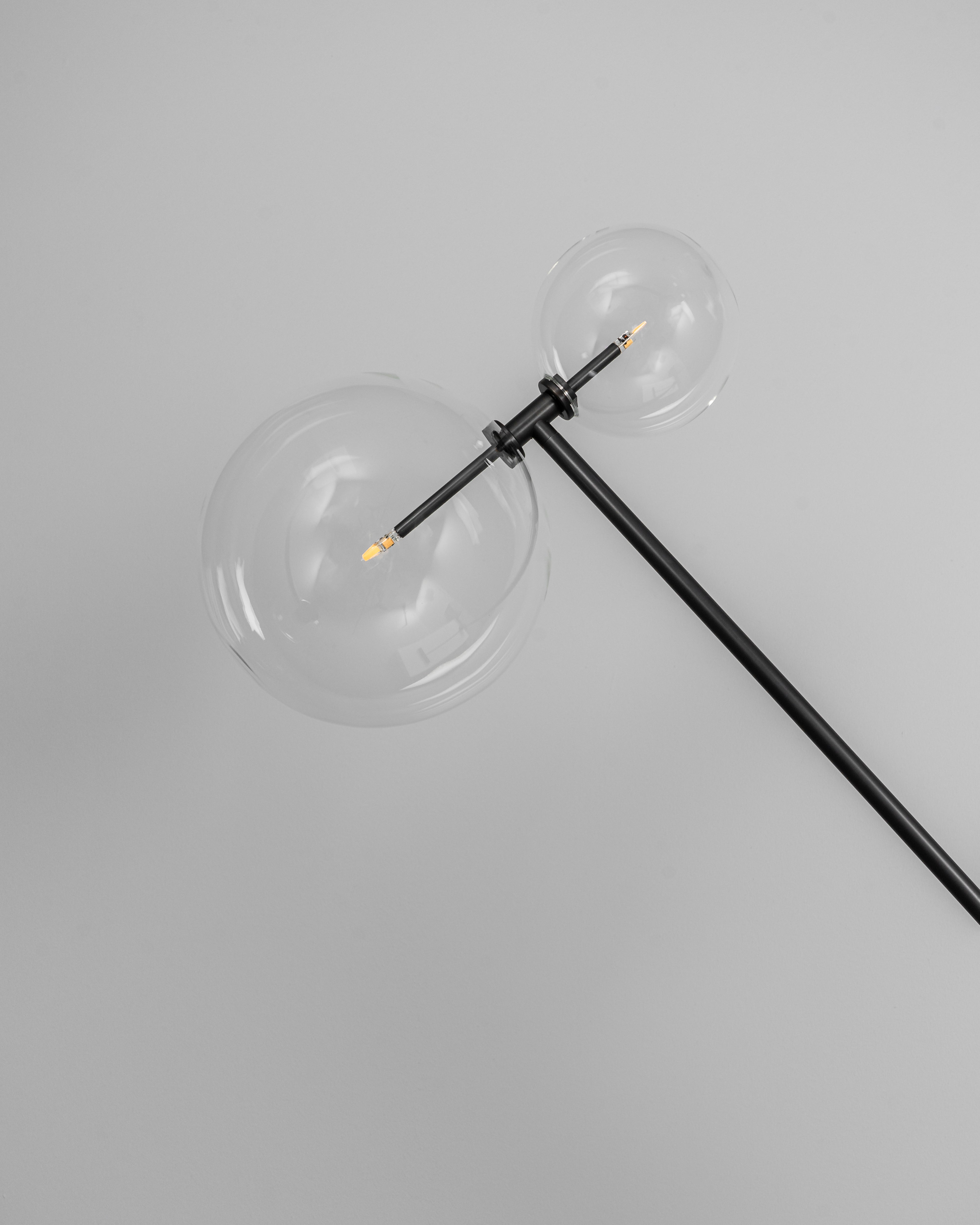 Schwung Zosia Black Gunmetal Transparent Globe Floor Lamp