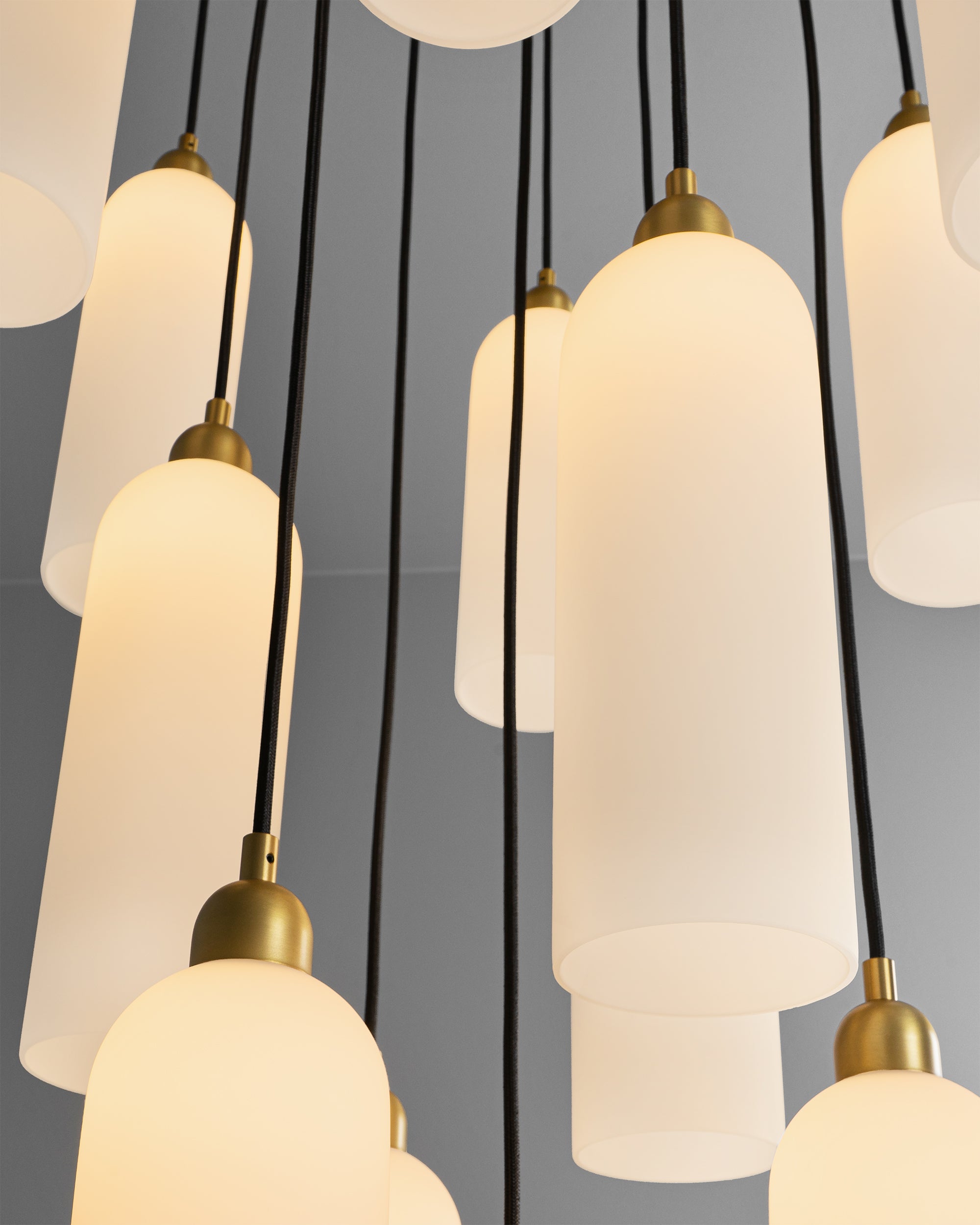 Schwung Odyssey Cluster 13 Burnished Brass Chandelier