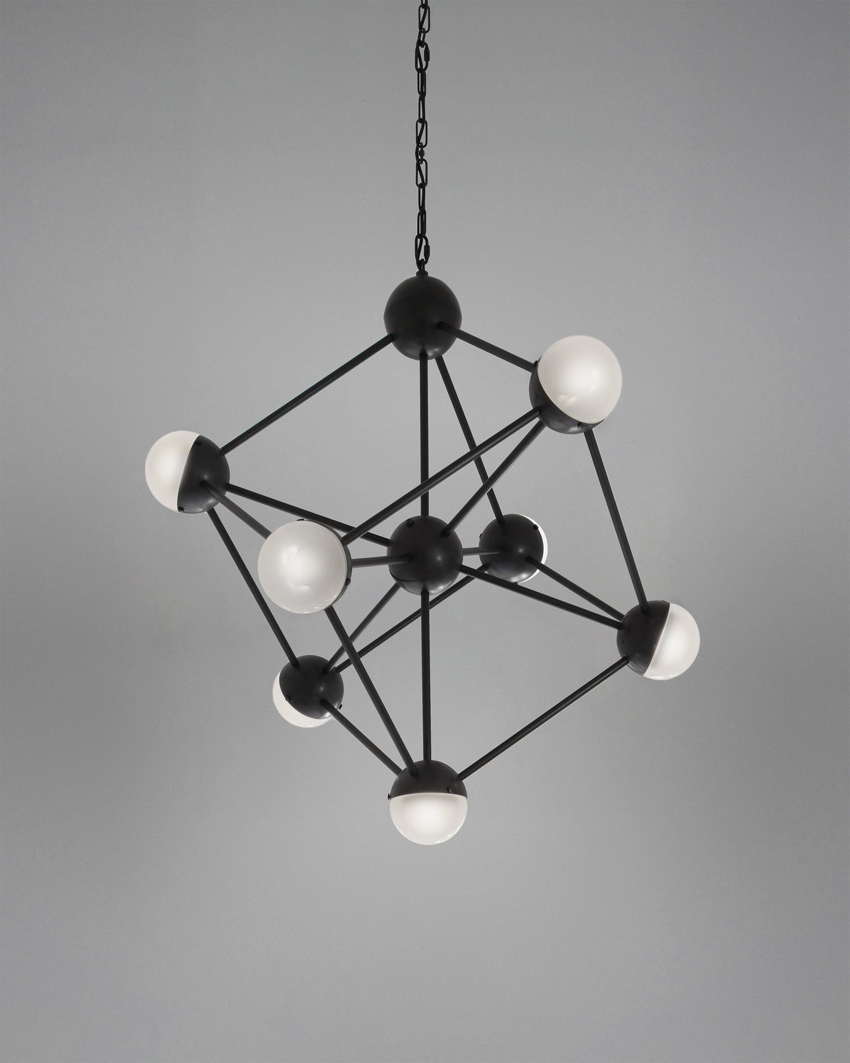 Schwung Molecule Frosted Hemisphere Chandelier