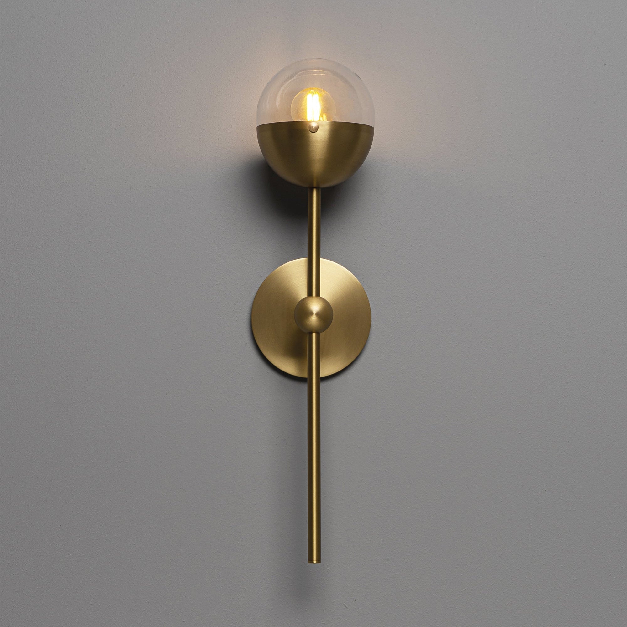 Schwung Molecule Single Transparent Hemisphere Wall Light