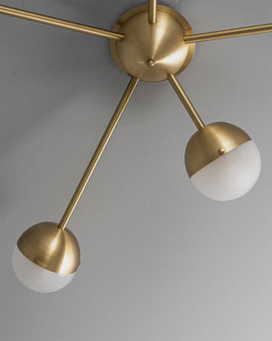 Schwung Molecule Spark Burnished Brass Frosted Ceiling/Wall Light
