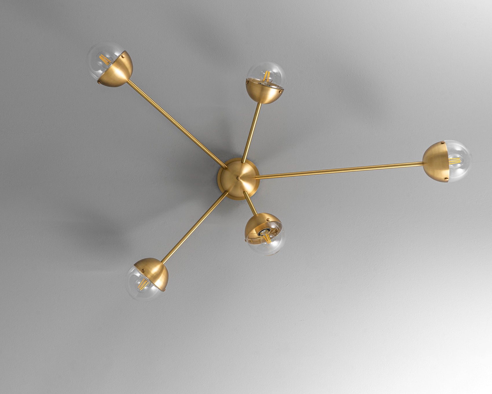 Schwung Molecule Spark Burnished Brass Frosted Ceiling/Wall Light