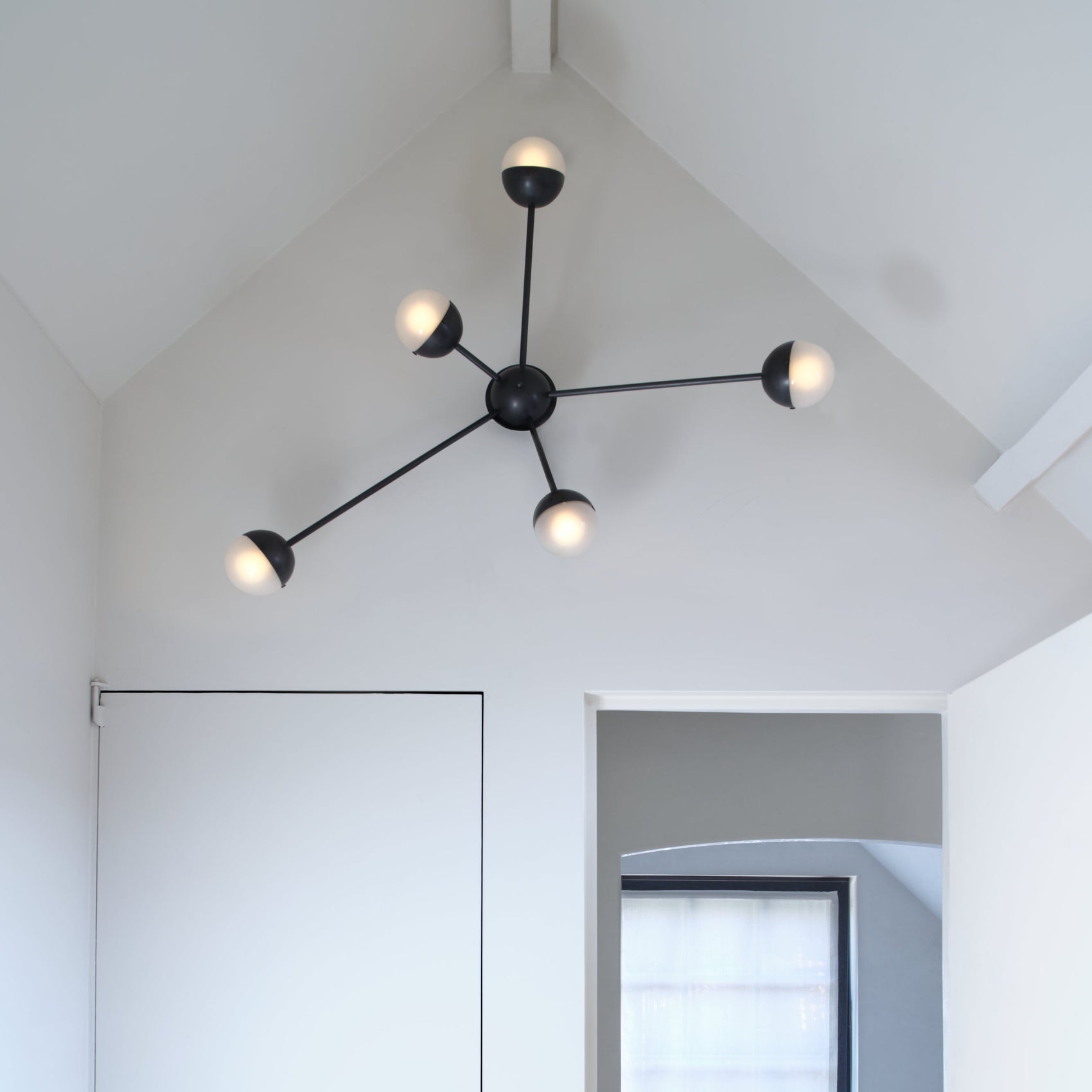 Schwung Molecule Spark Black Gunmetal Transparent Hemisphere Ceiling/Wall Light