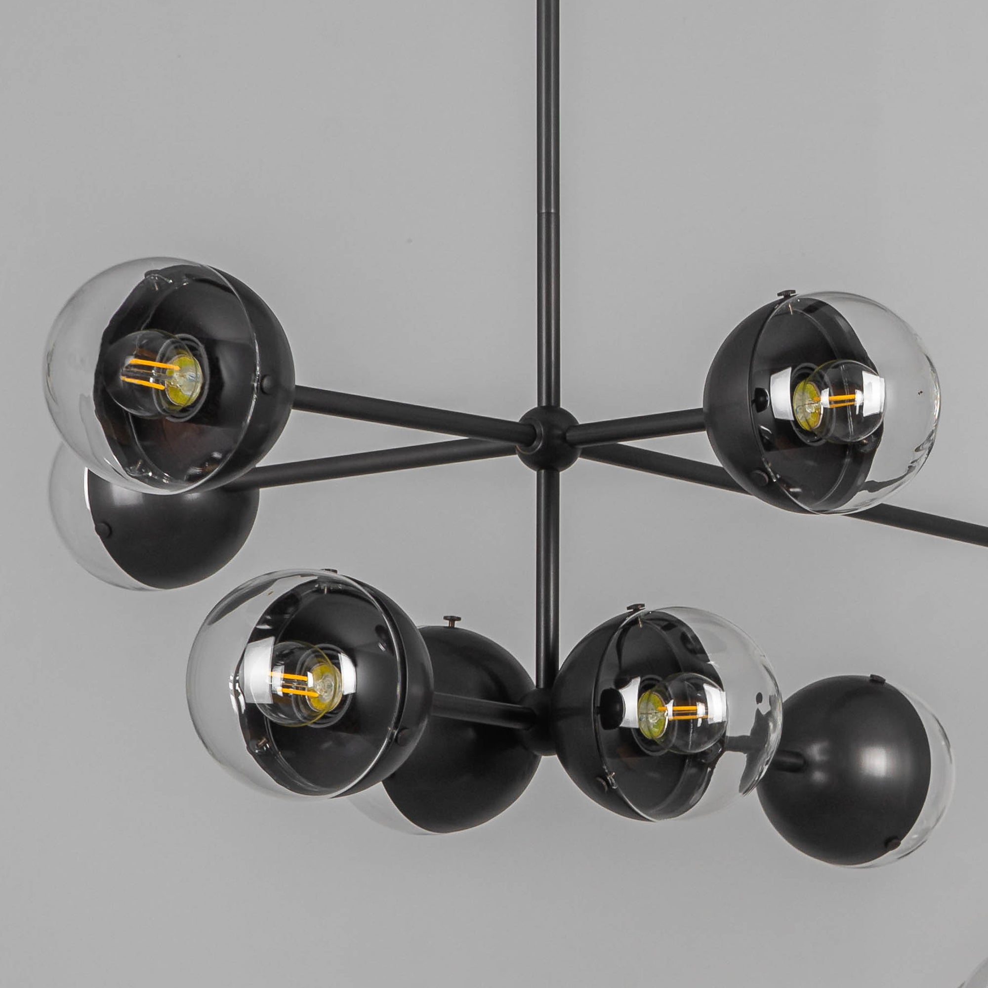 Schwung Molecule Linear Frosted Hemisphere Chandelier
