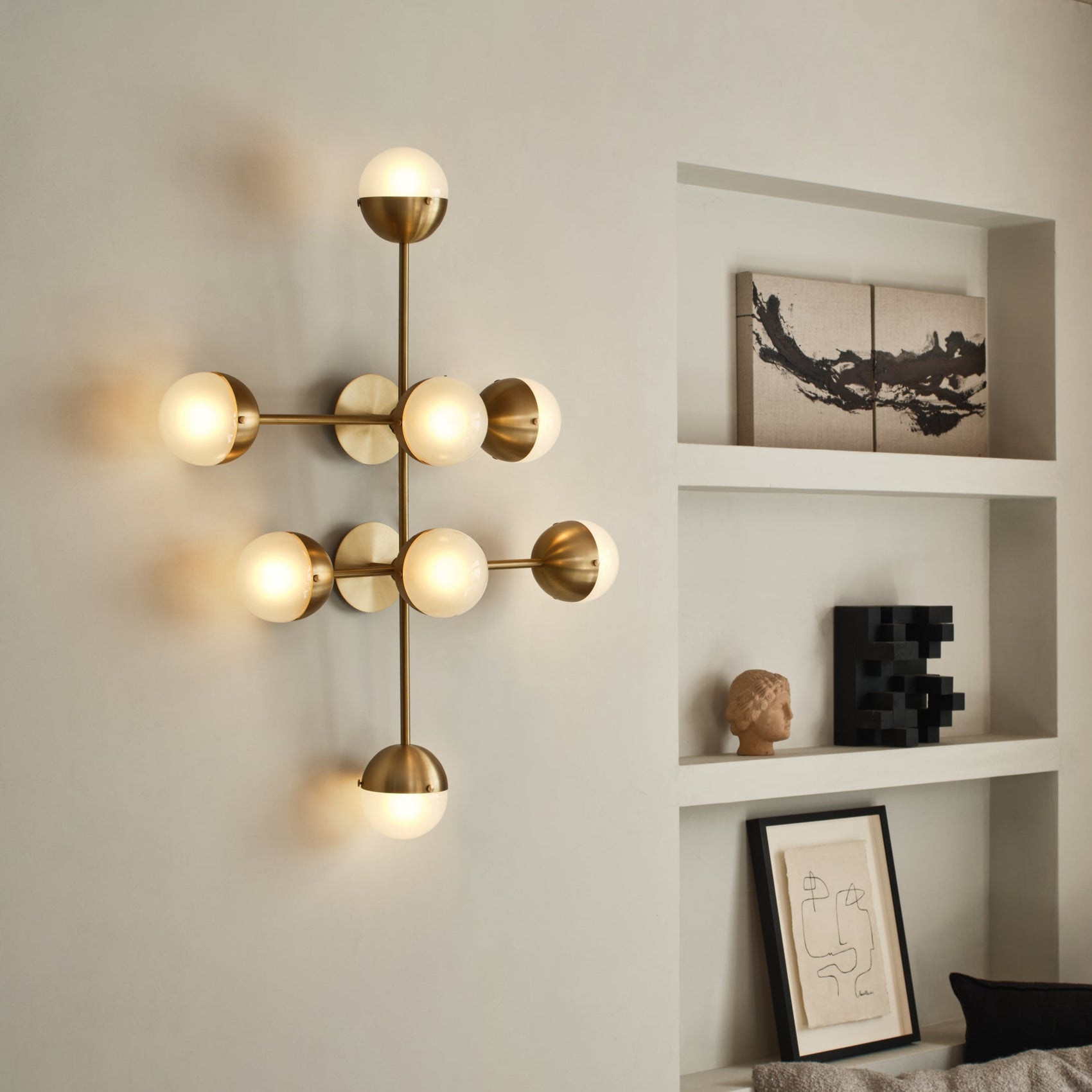 Schwung Molecule 8 Lights Frosted Hemisphere Ceiling/Wall Light