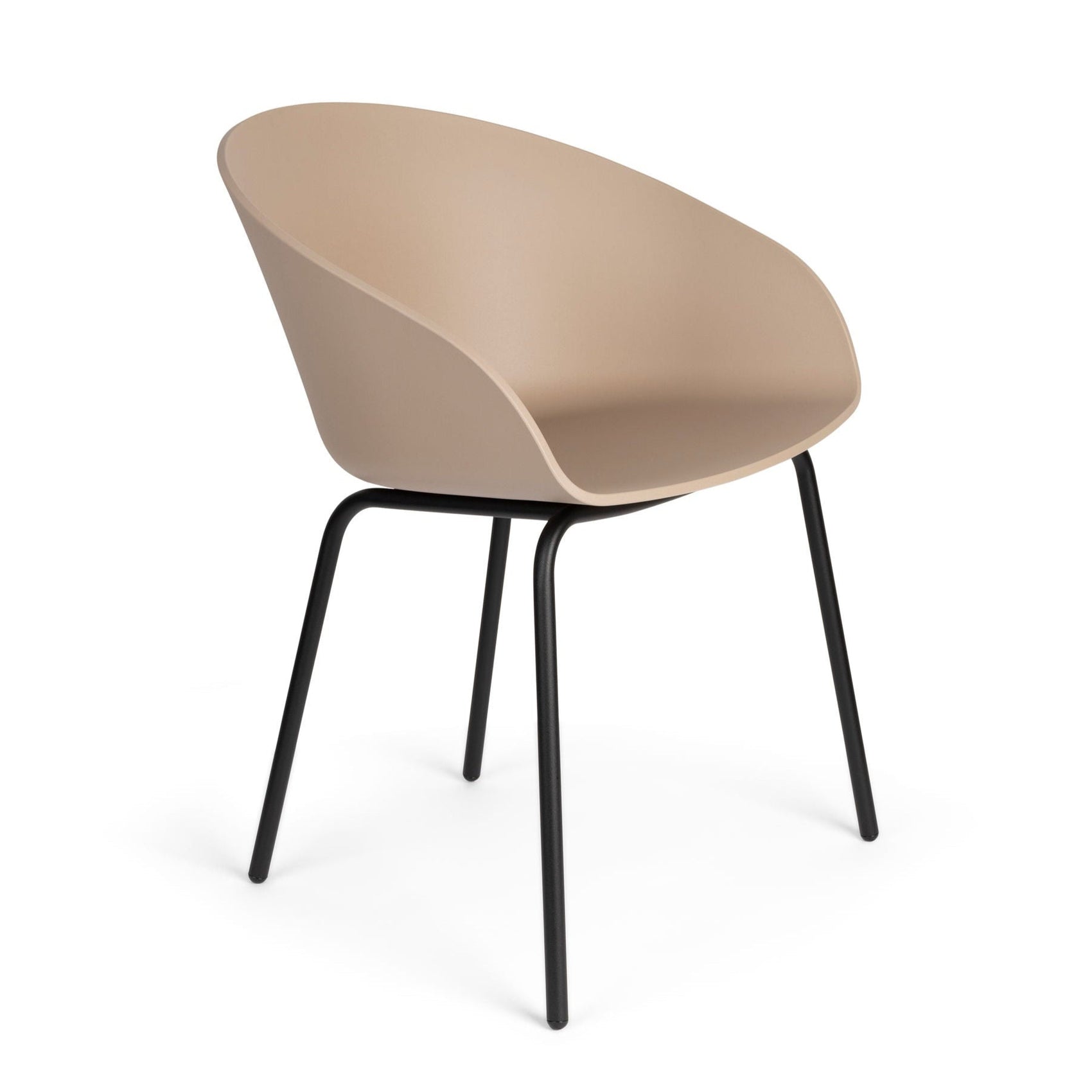 Zuiver Set of 2 Void Latte Brown Curved Dining Chairs