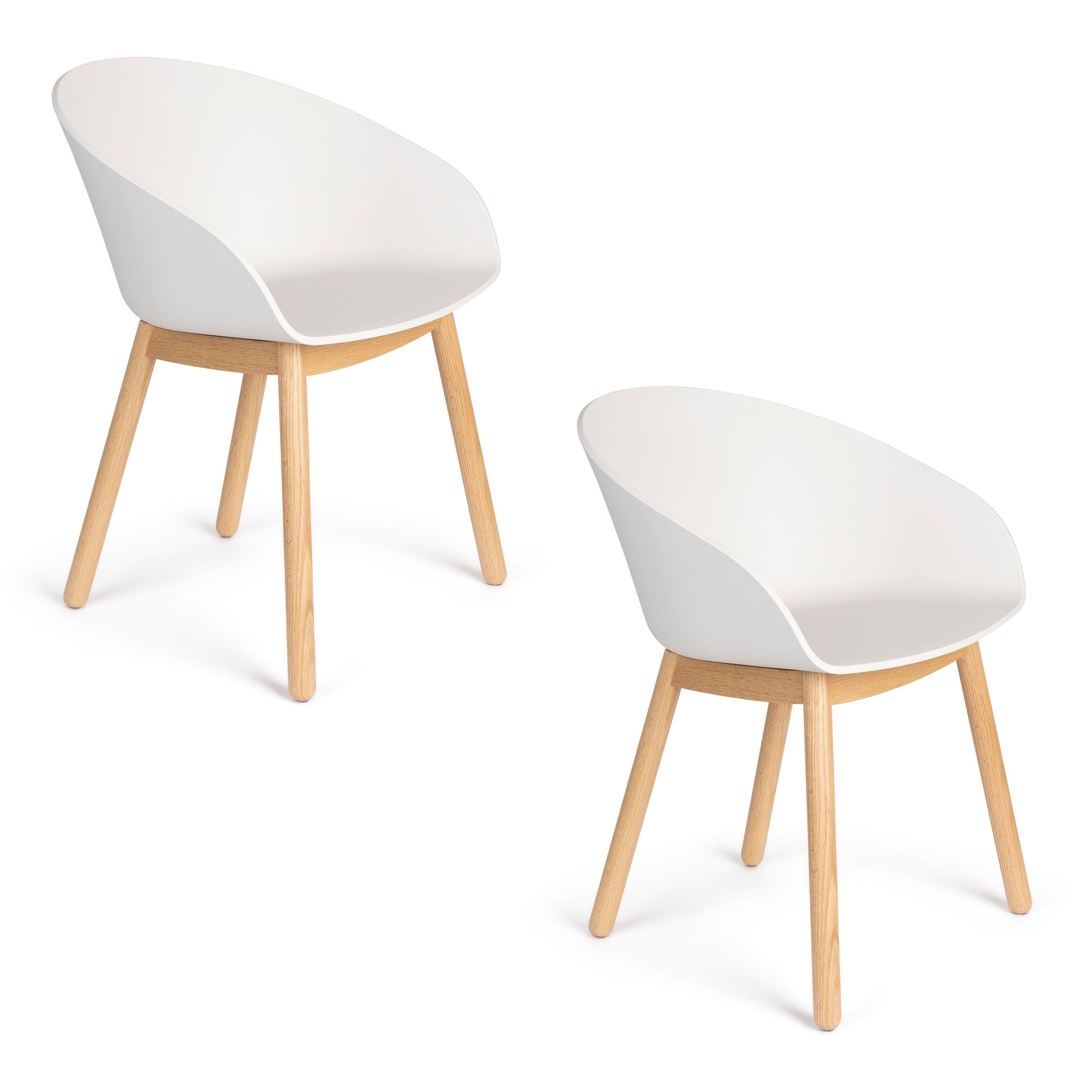 Zuiver Set of 2 Void Oak Milk White Armchair