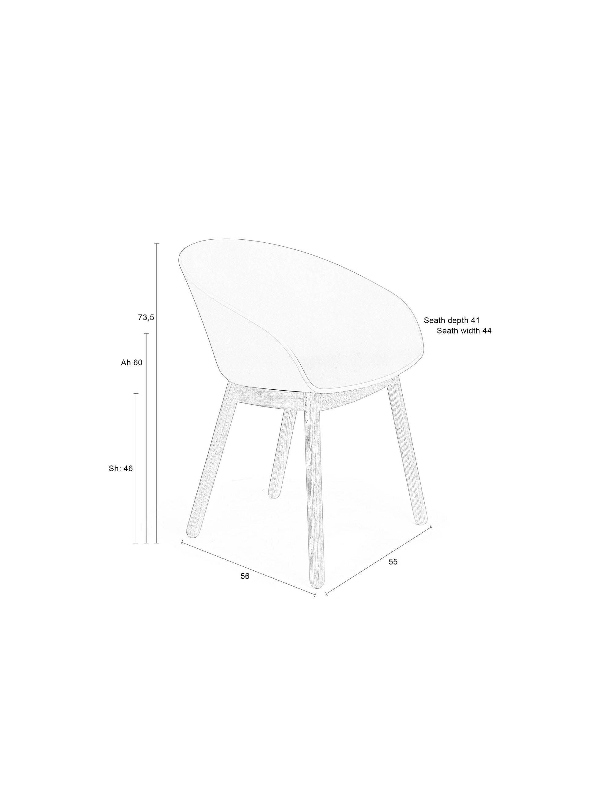 Zuiver Set of 2 Void Oak Milk White Armchair