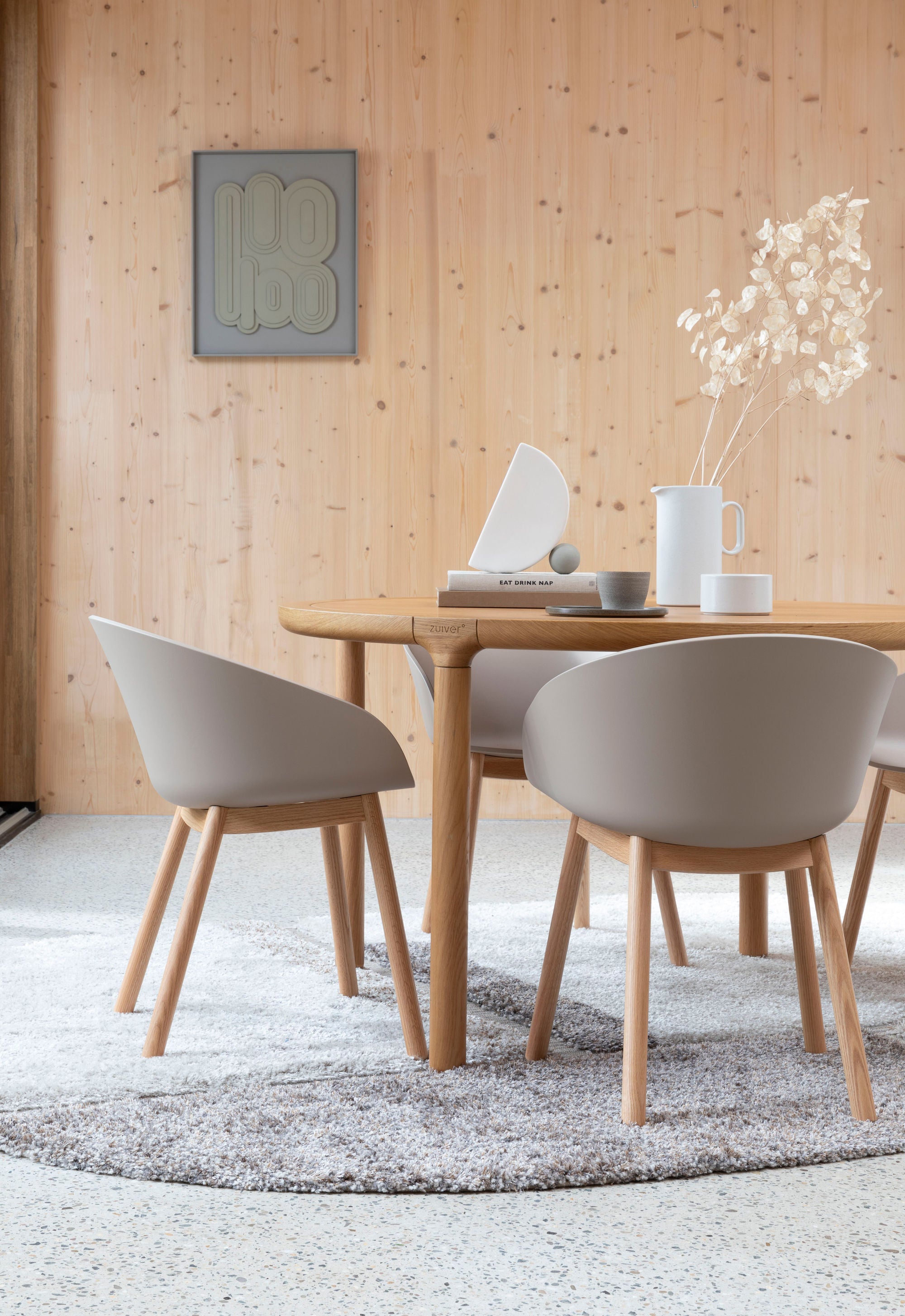 Zuiver Set of 2 Void Oak Latte Brown Armchair