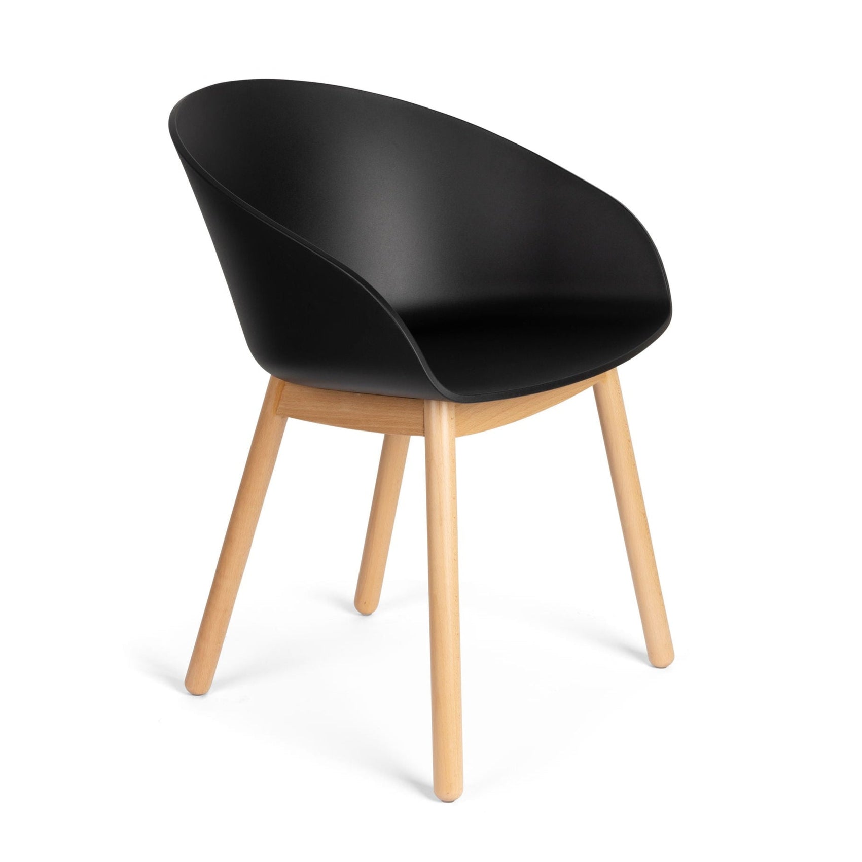 Zuiver Set of 2 Void Oak Black Curved Dining Chairs