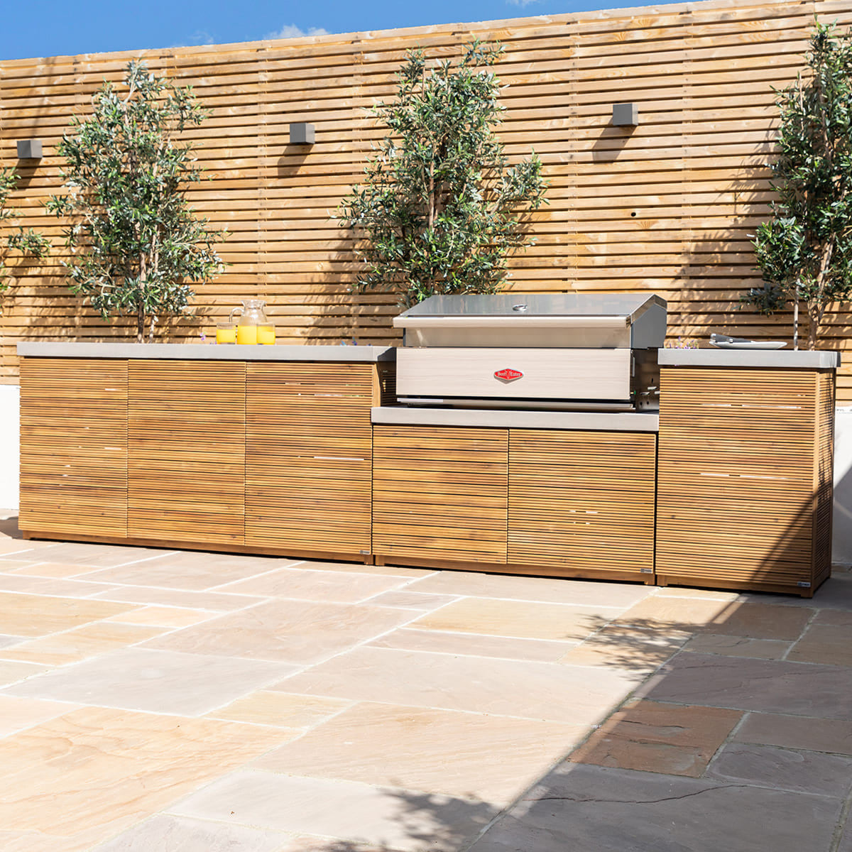Bali Acacia Wood Outdoor Kitchen - Large Configuration