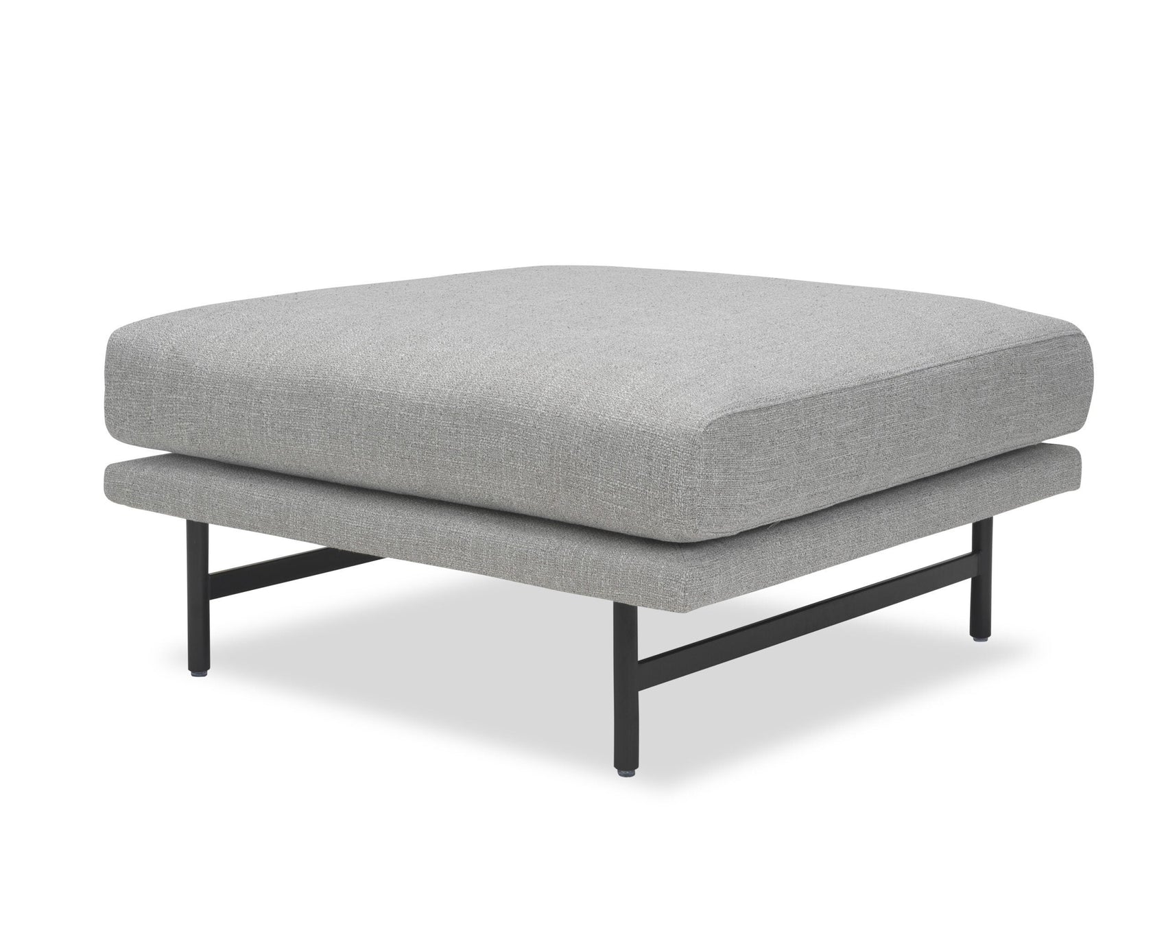 Mossi Oscar Light Grey Linen Look Ottoman