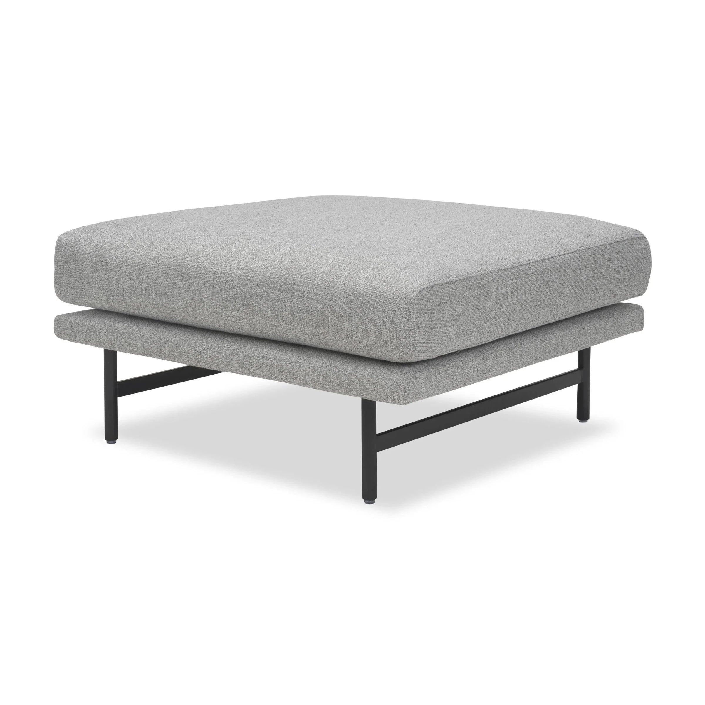 Mossi Oscar Light Grey Linen Look Ottoman