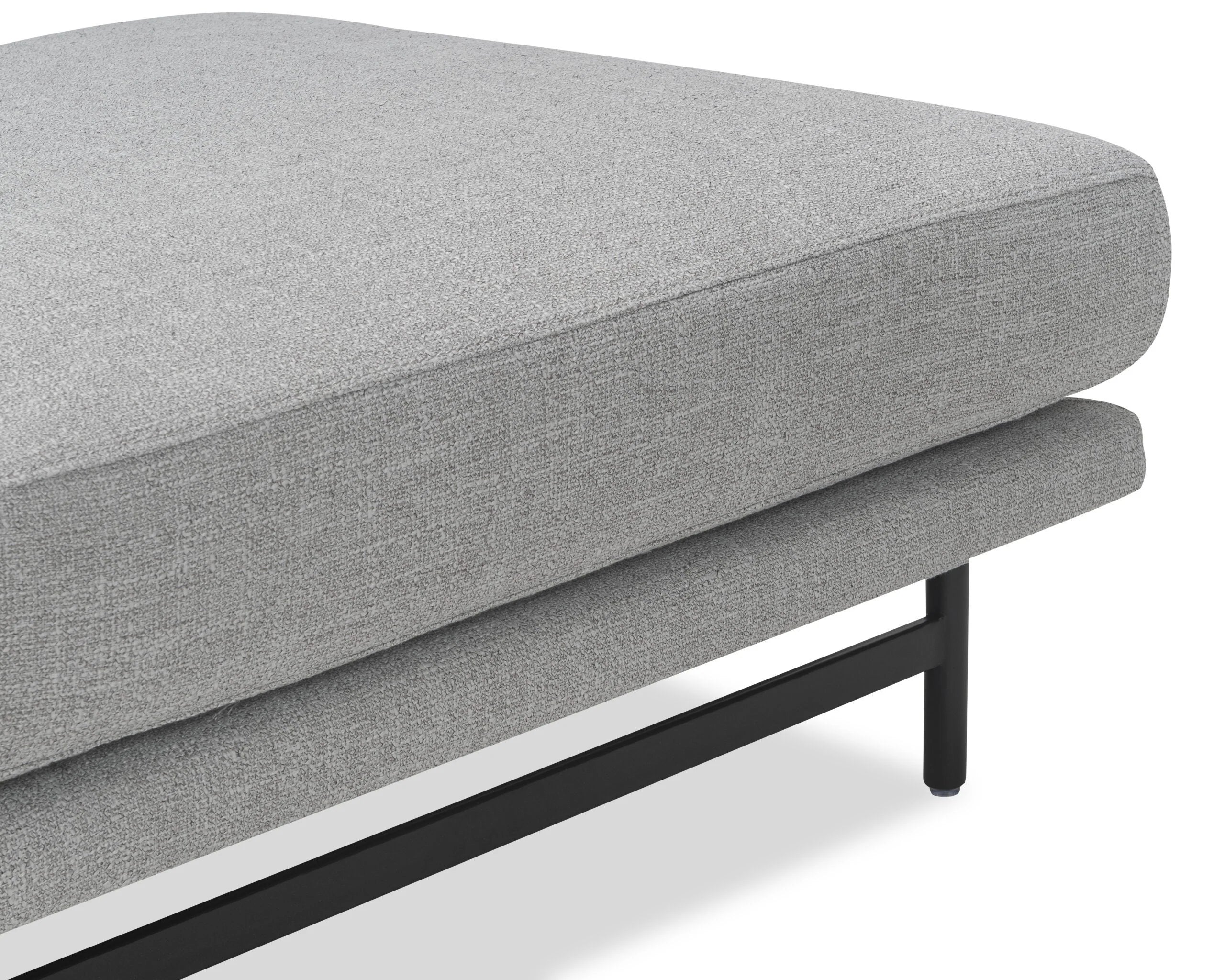 Mossi Oscar Light Grey Linen Look Ottoman