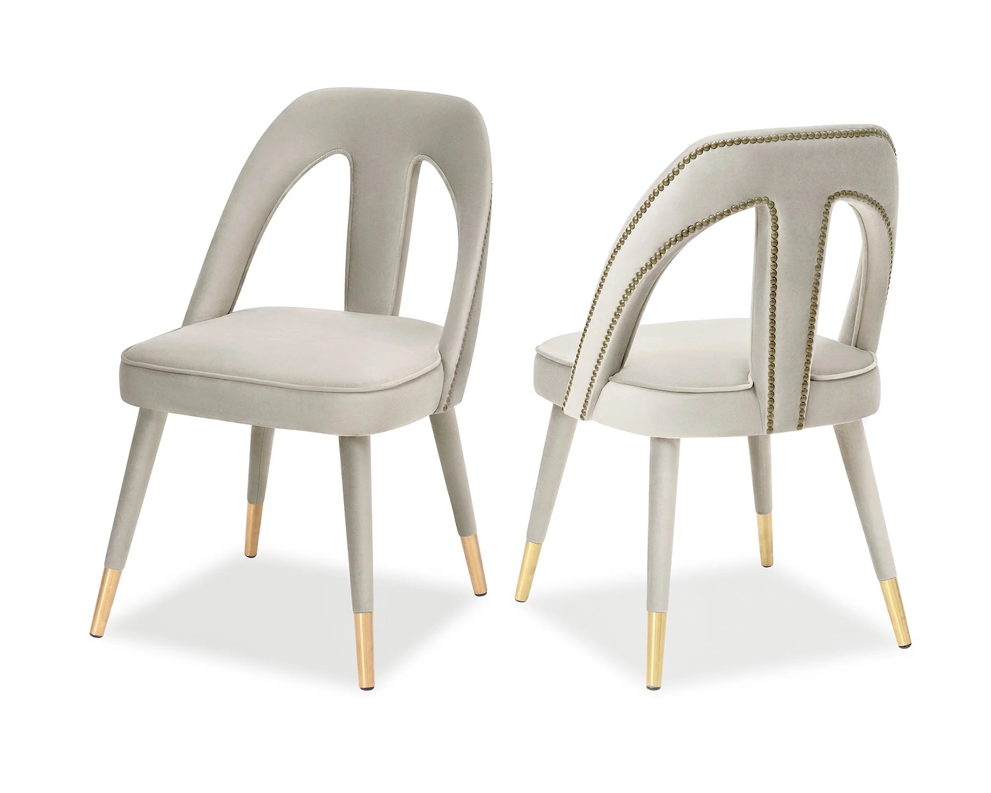 Pigalle Kaster Light Grey Velvet Dining Chair