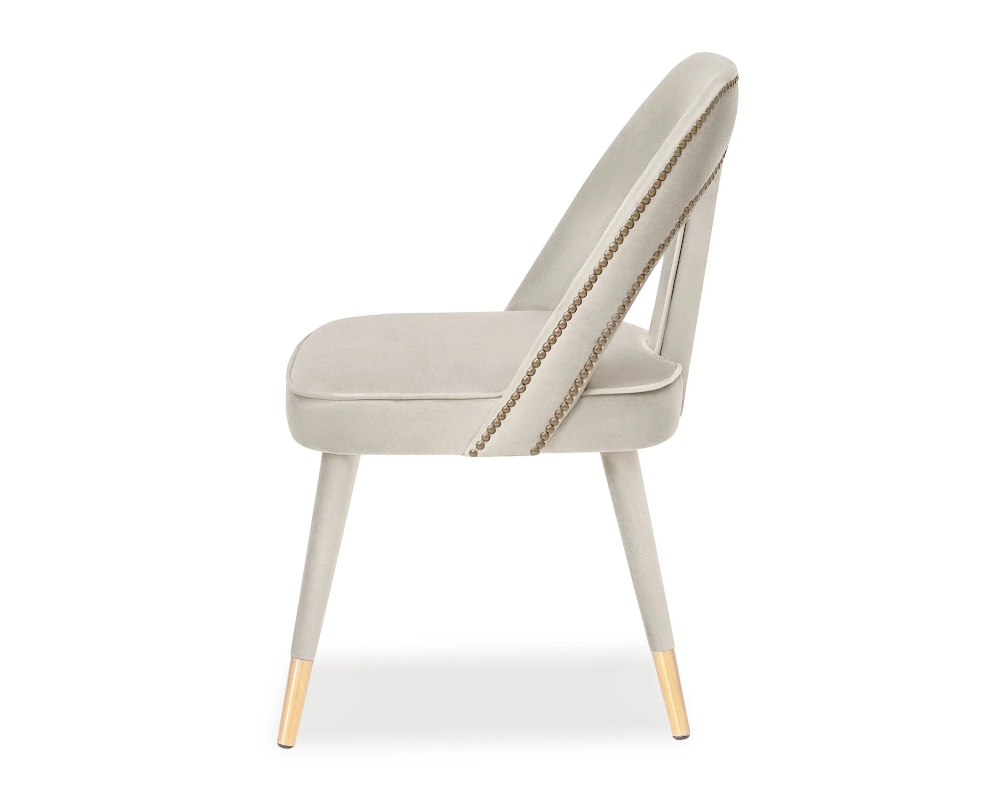 Pigalle Kaster Light Grey Velvet Dining Chair