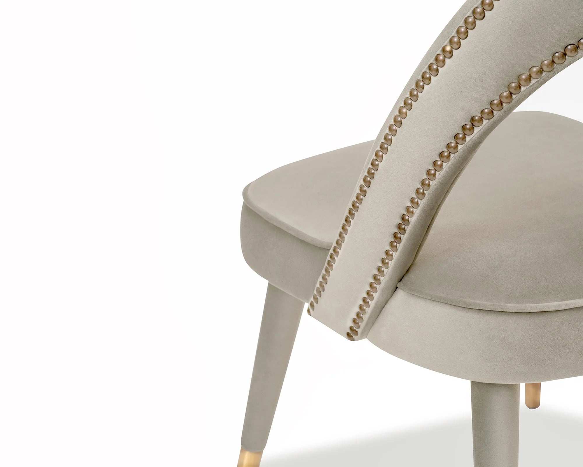 Pigalle Kaster Light Grey Velvet Dining Chair