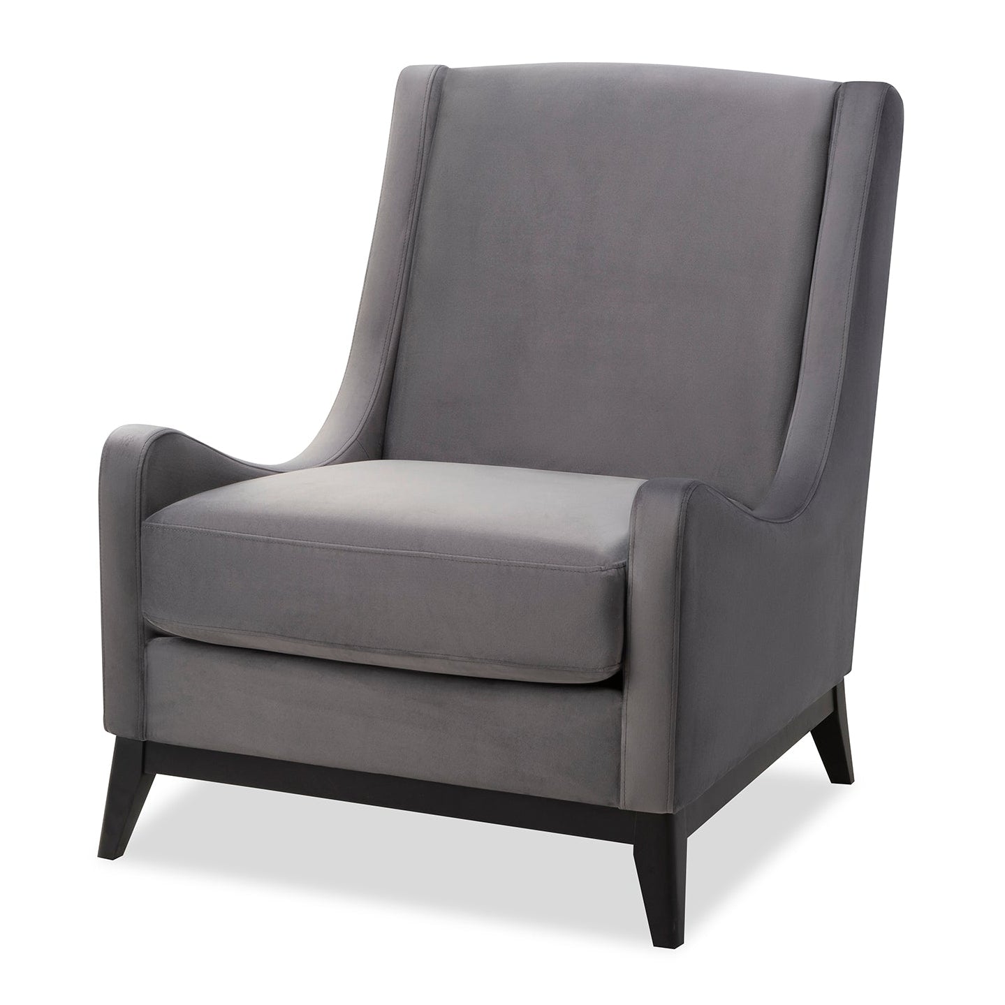 Lima Night Grey Velvet Armchair