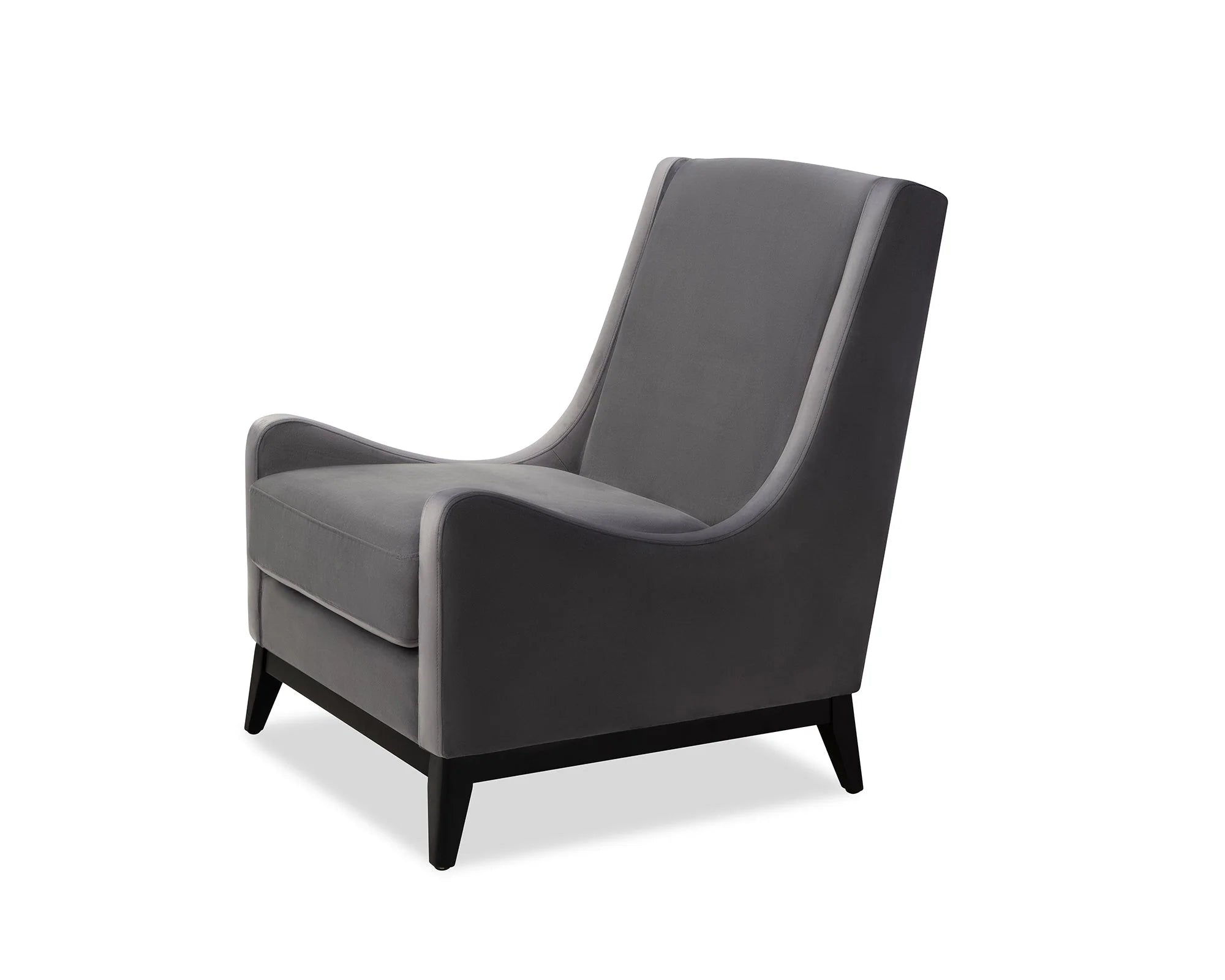 Lima Night Grey Velvet Armchair