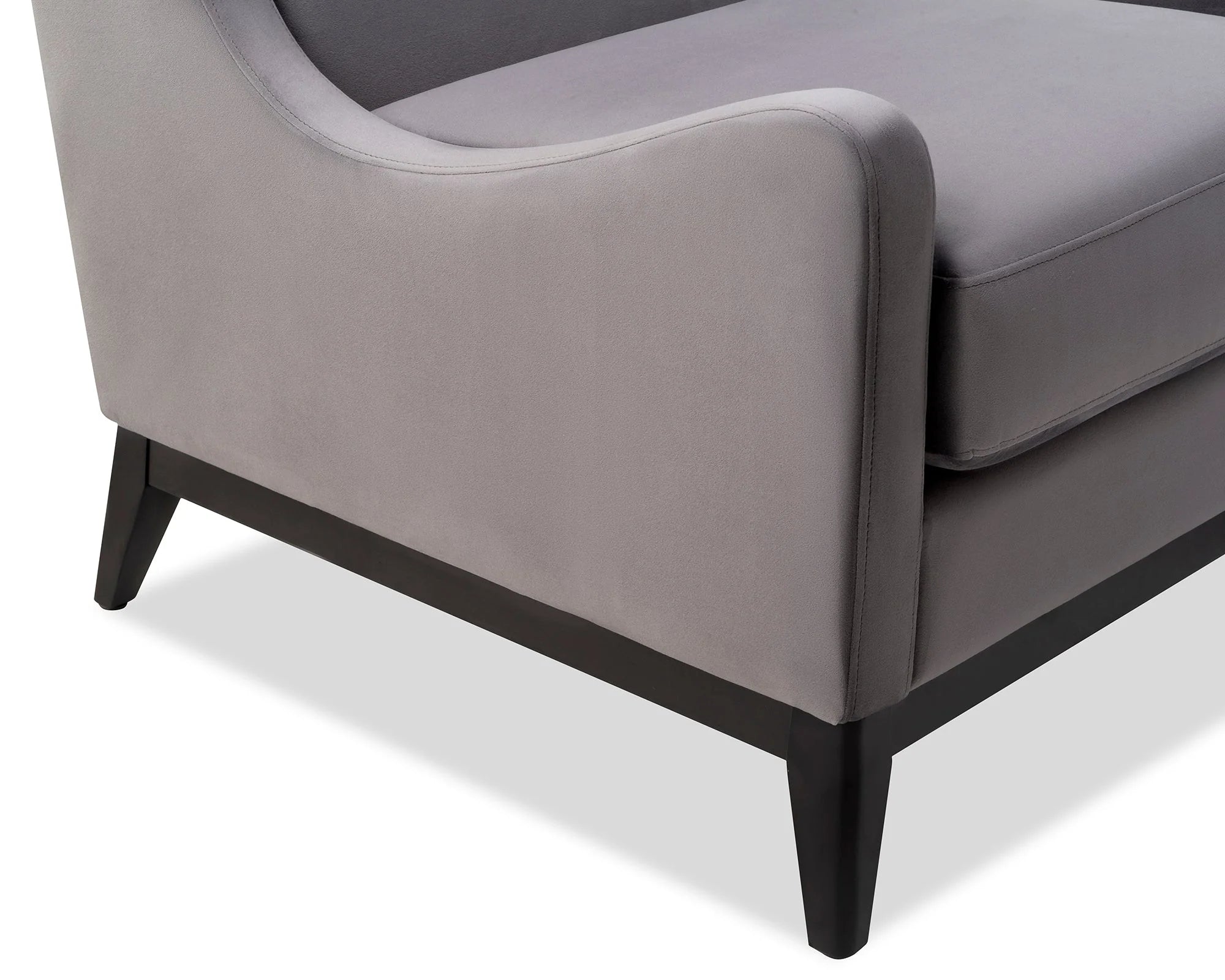 Lima Night Grey Velvet Armchair