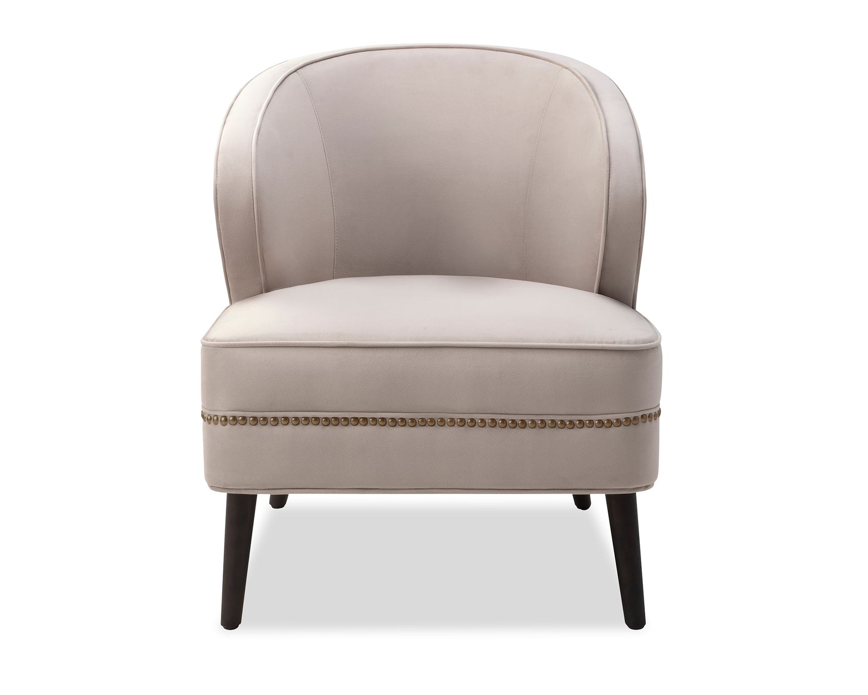 Lindsay Limestone Grey Velvet Armchair