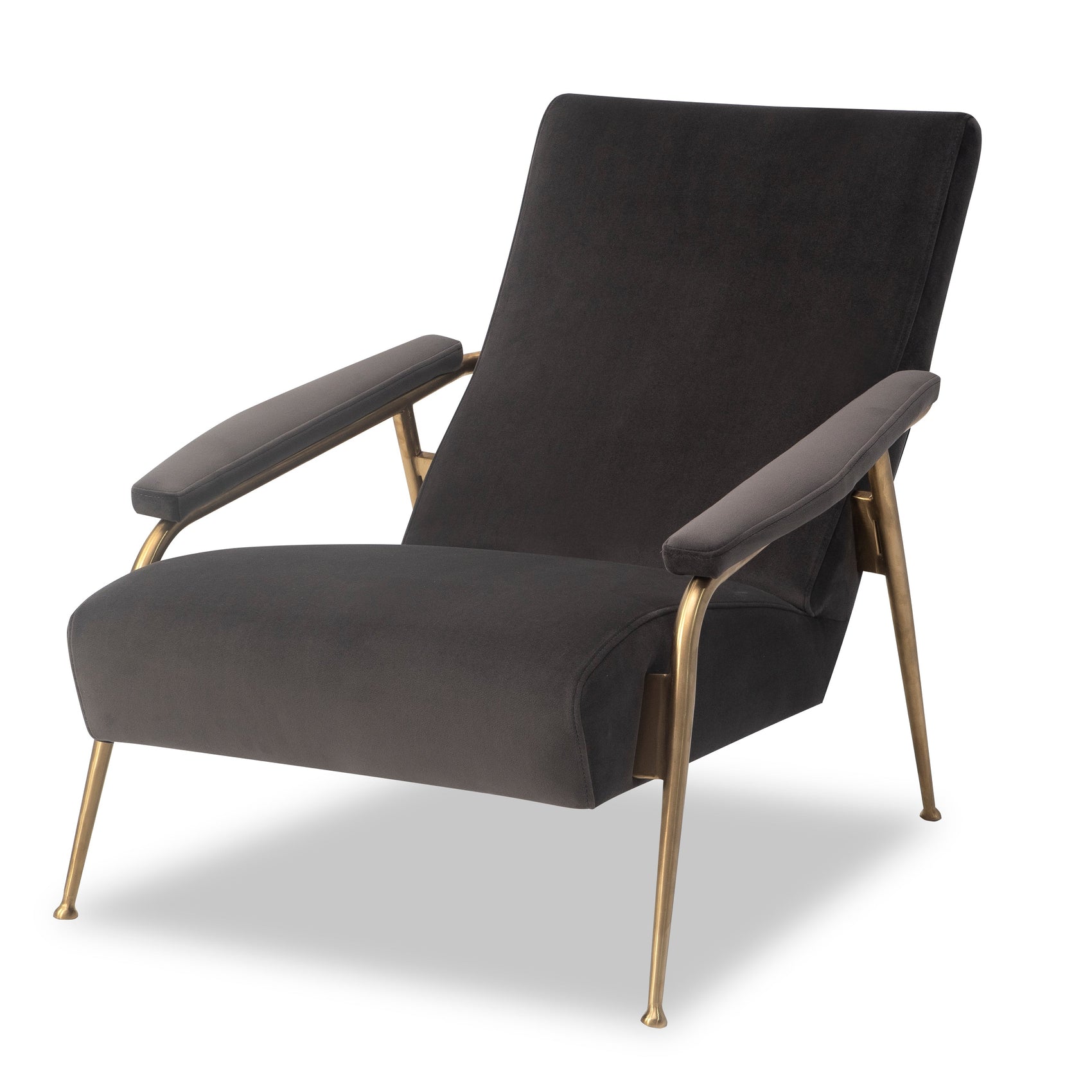 Rex Kaster Slate Grey Velvet Armchair