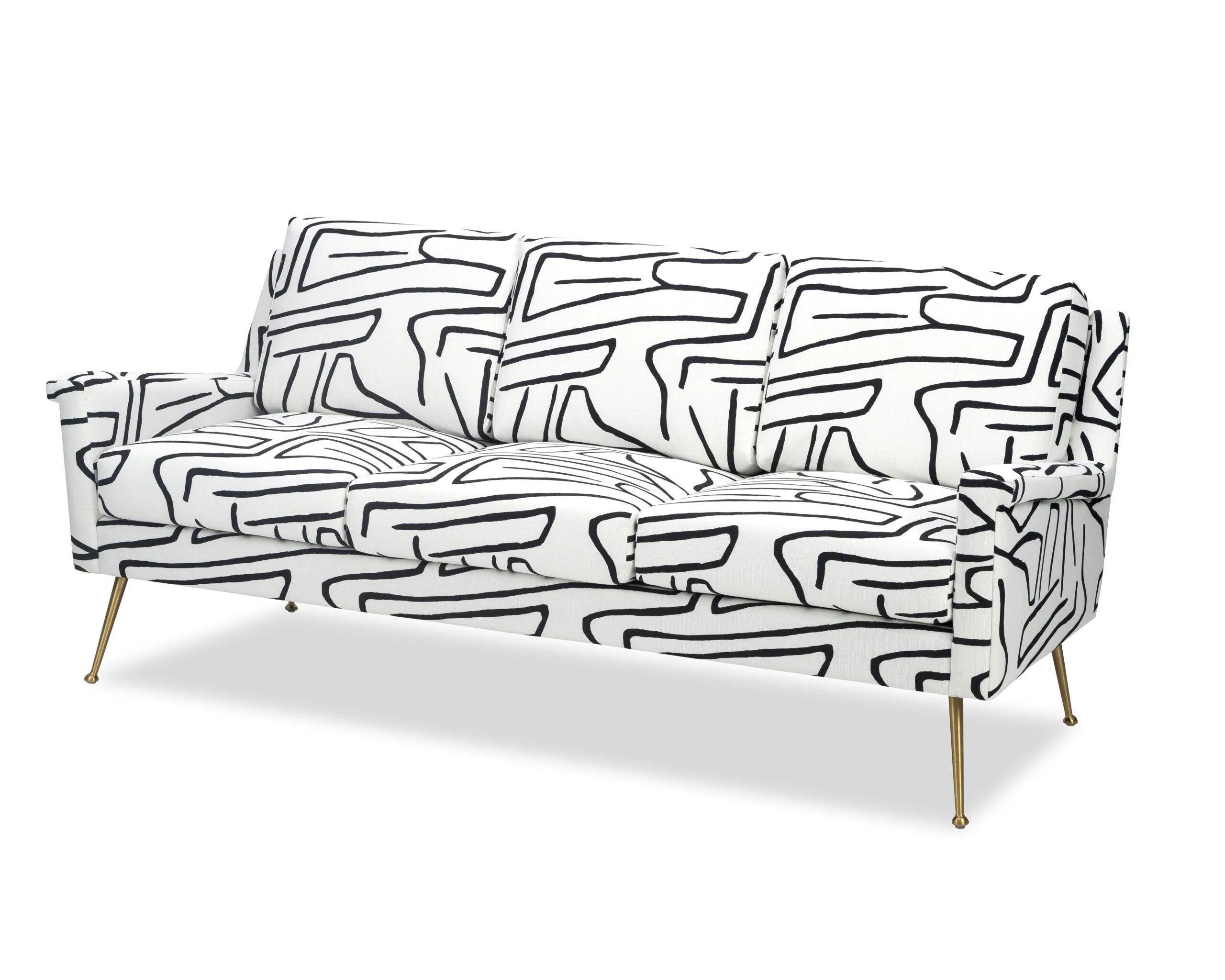 Lidmar Zebra Black & White Linen 3 Seater Sofa