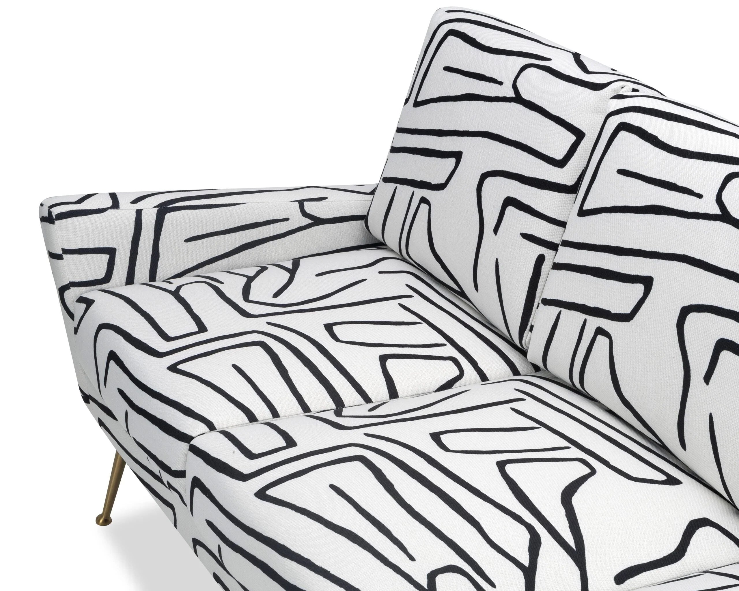Lidmar Zebra Black & White Linen 3 Seater Sofa