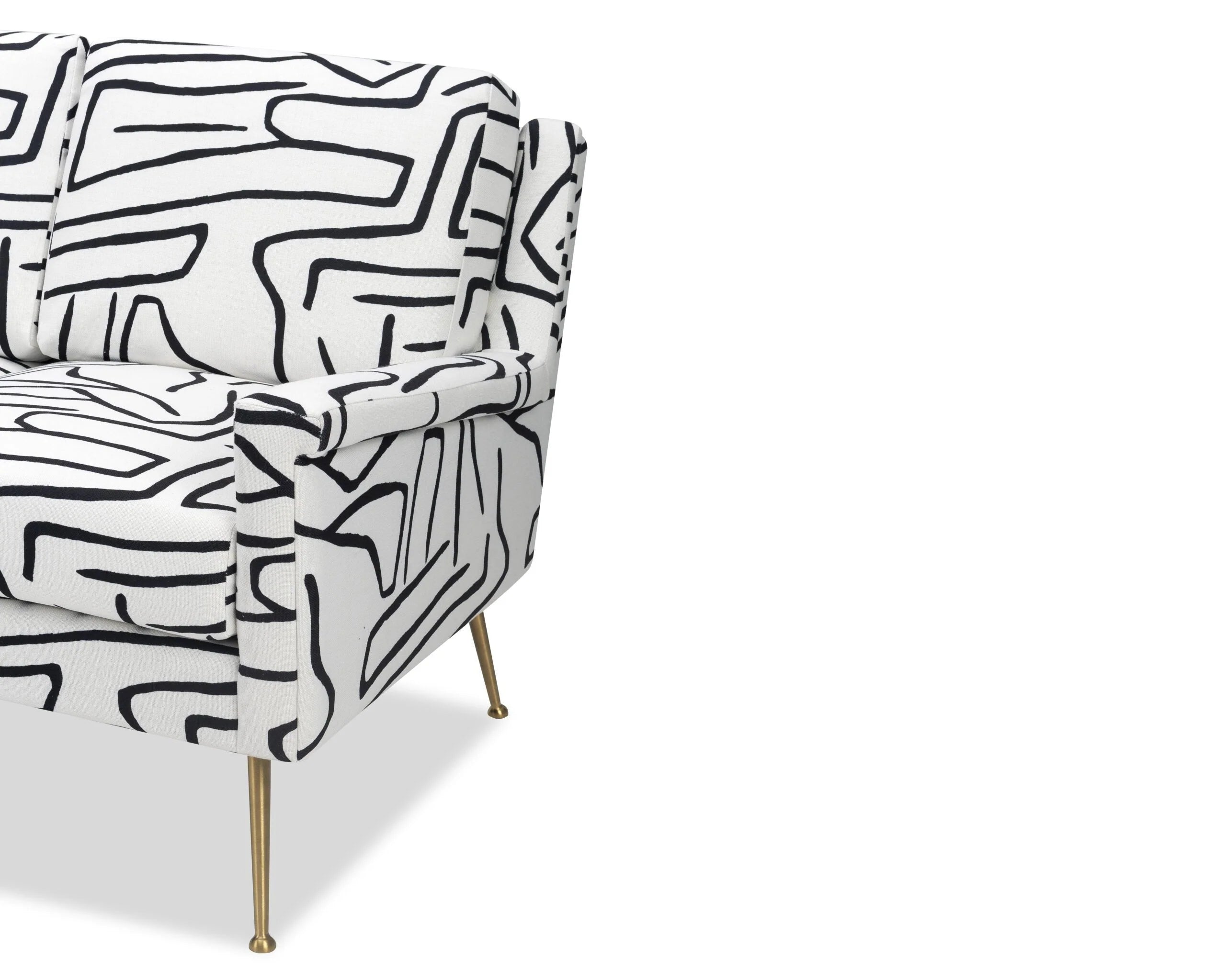 Lidmar Zebra Black & White Linen 3 Seater Sofa