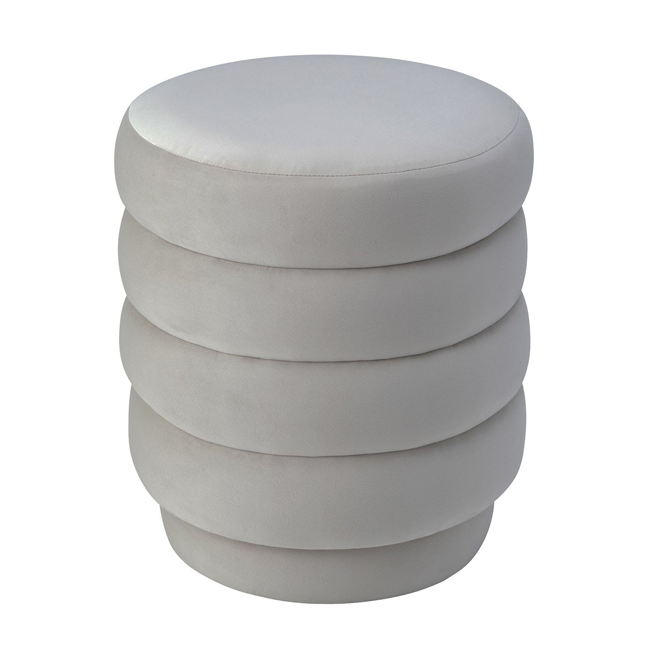 Lou Limestone Grey Velvet Stool