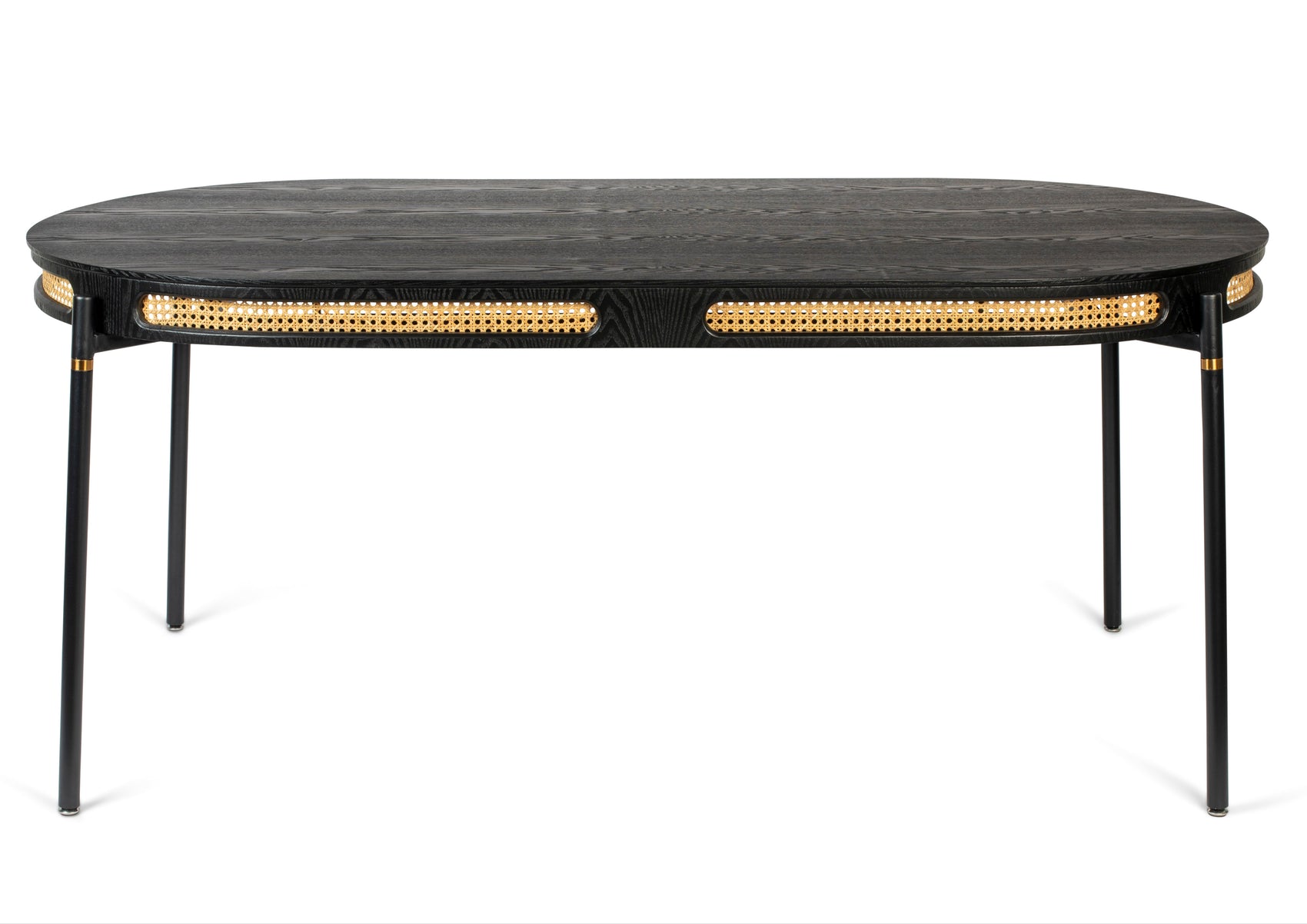 Bold Monkey Don't Stop The Webbing Black Wood & Rattan Dining Table 180cm
