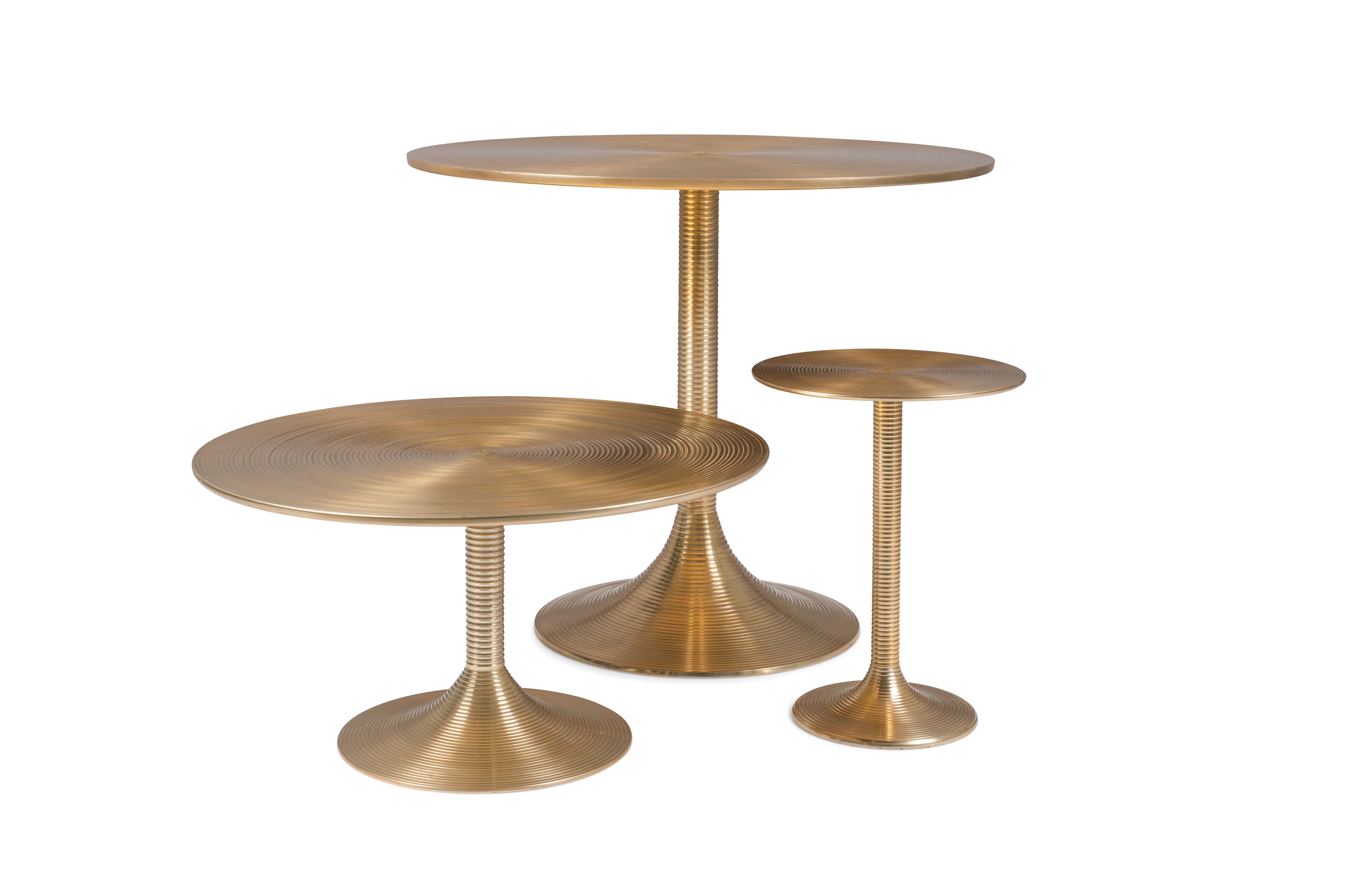 Bold Monkey Hypnotising Gold Round Coffee Table